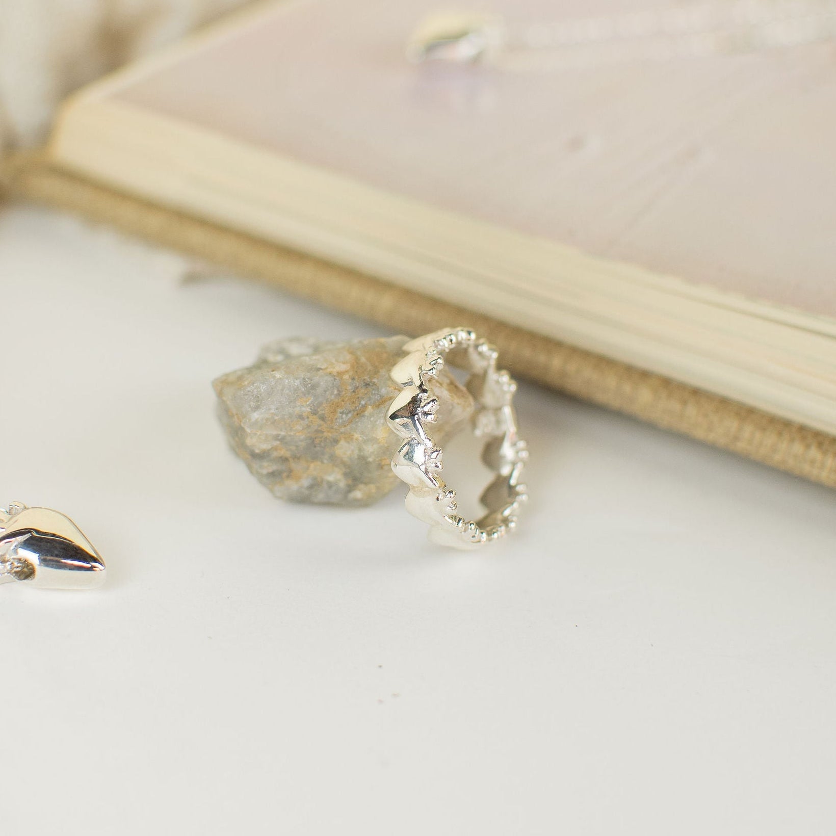 Anillo Corazones Anatomico Plata Hecho a Mano