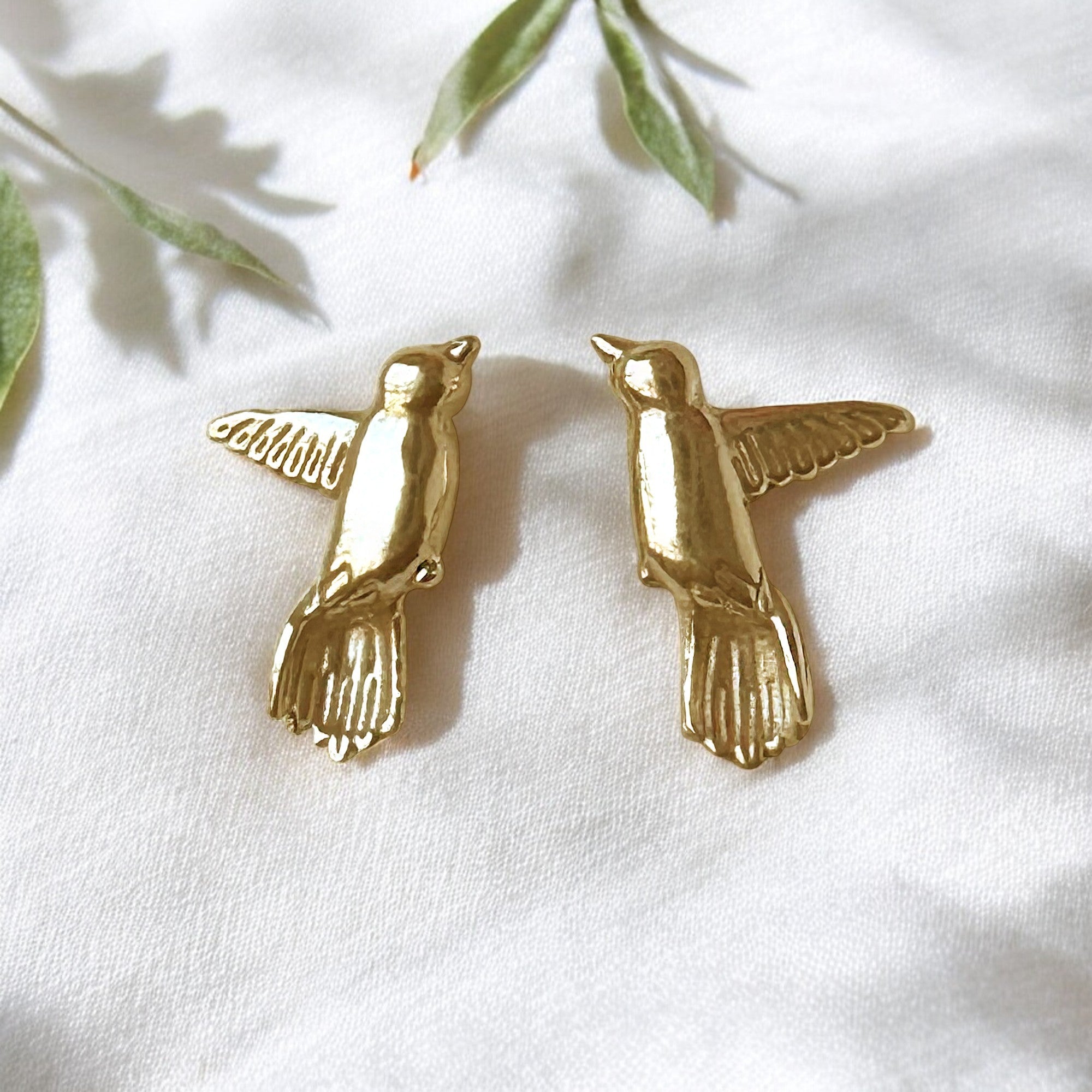 Aretes Colibrí Dorado