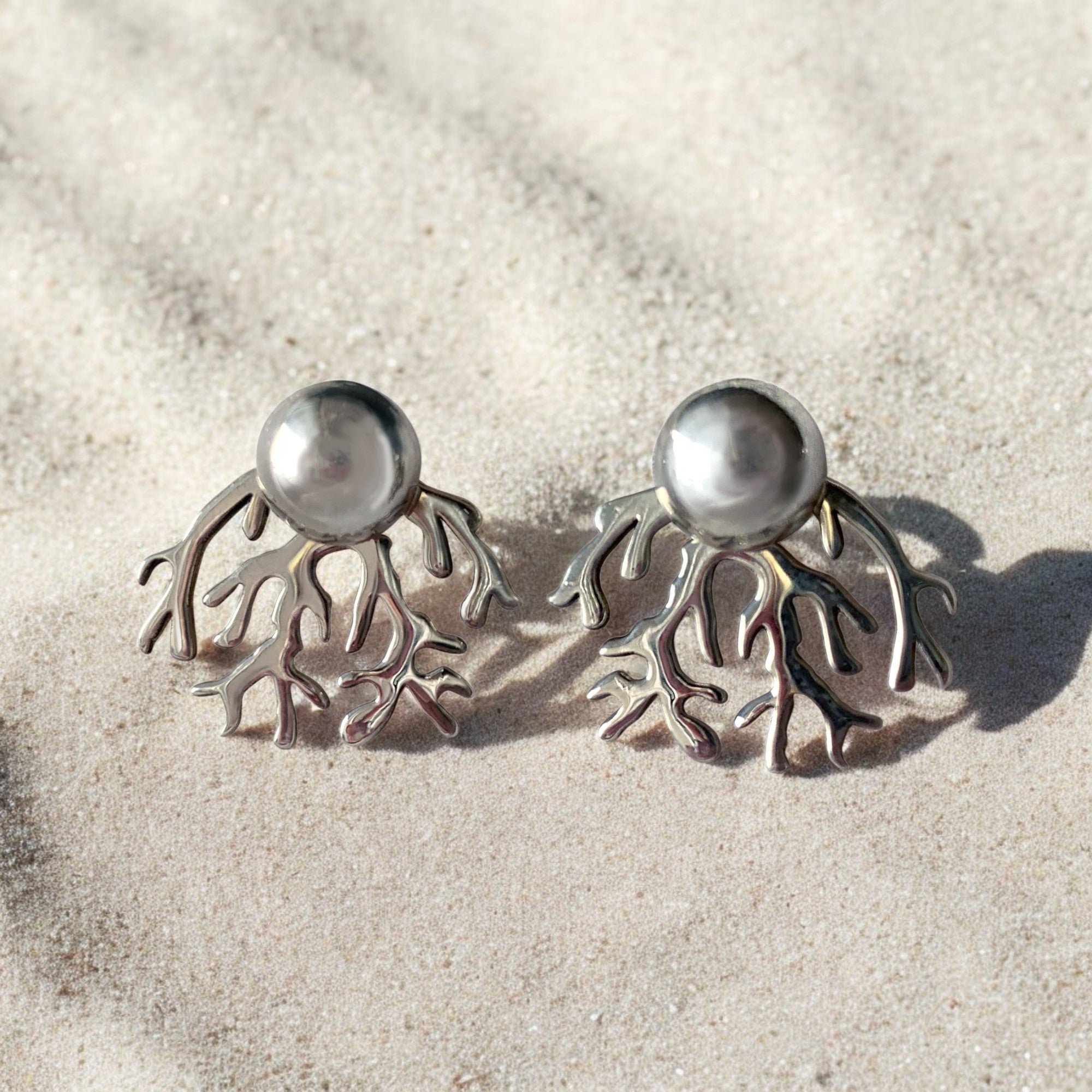 Aretes Coral Plata