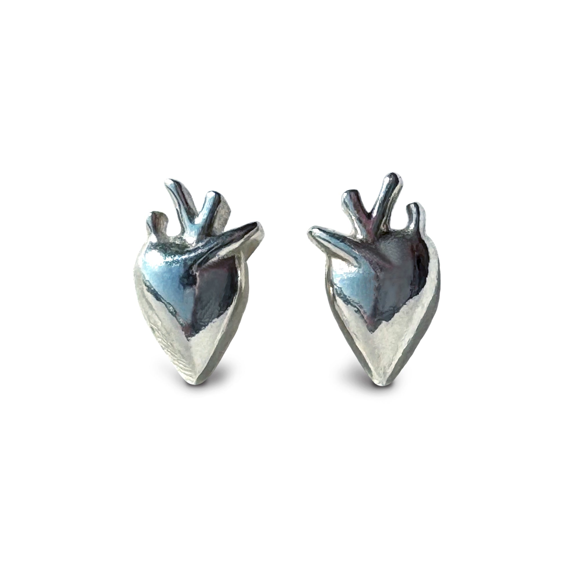 Aretes Corazon Anatomico Mexicano Sagrado Corazon