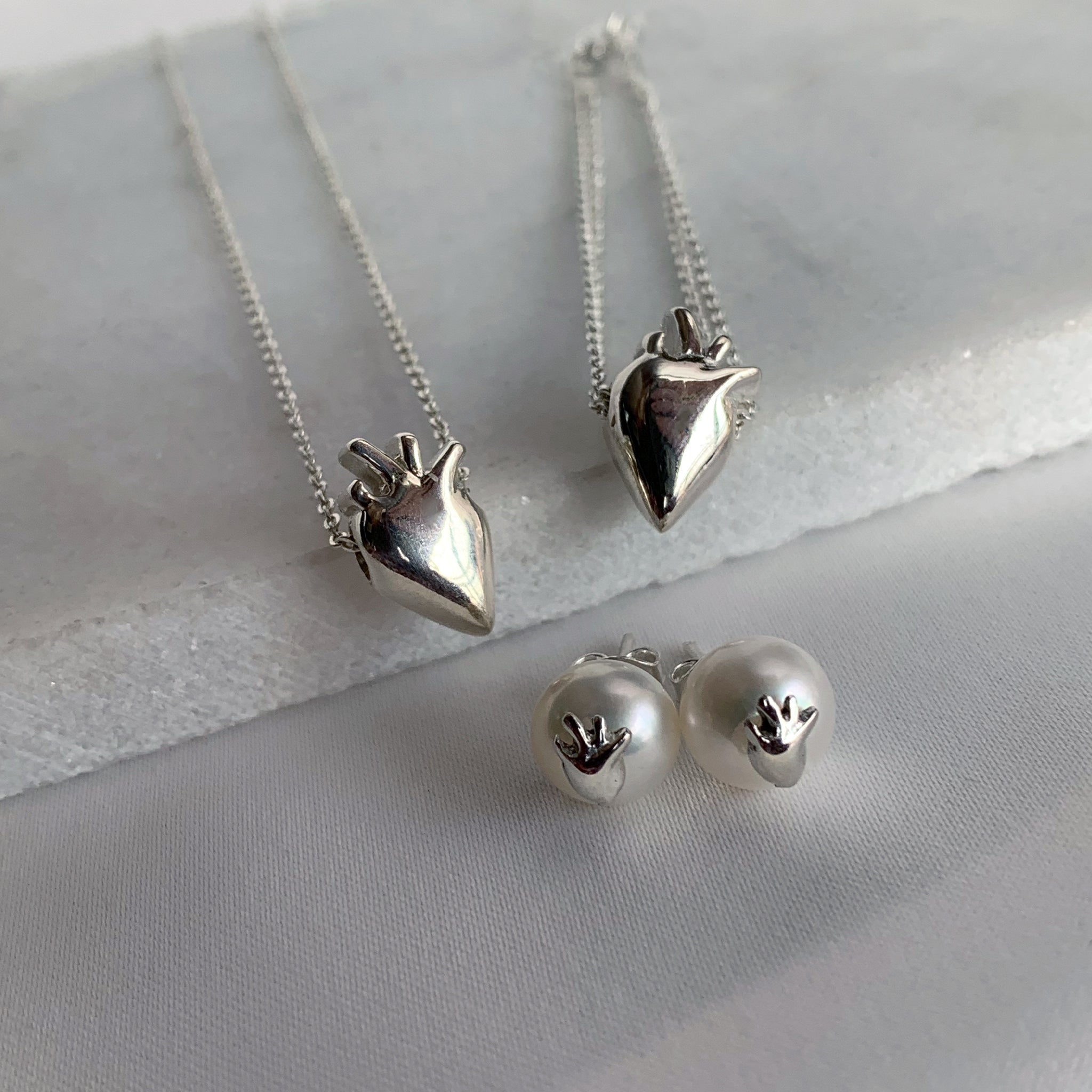 Set Corazón Mexicano Plata - Sin Anillo