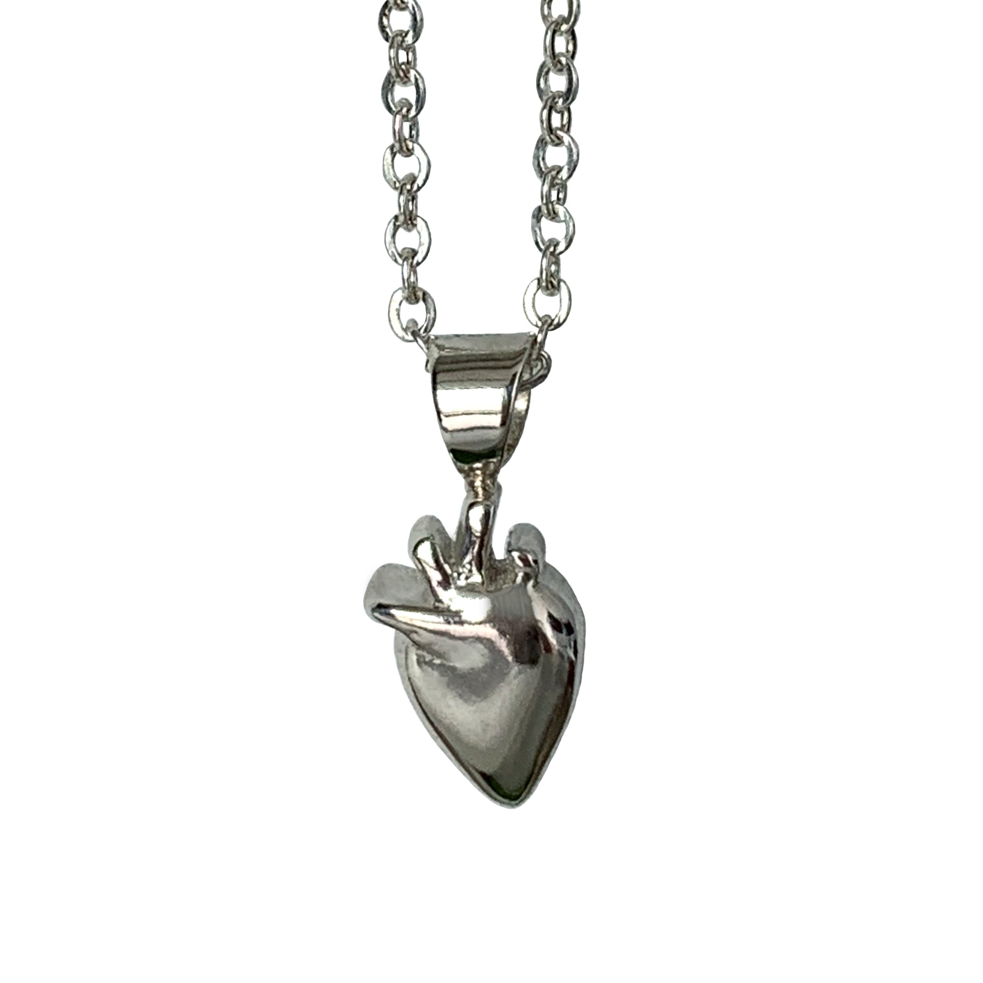 Collar Corazón Mexicano Plata de cadena gruesa