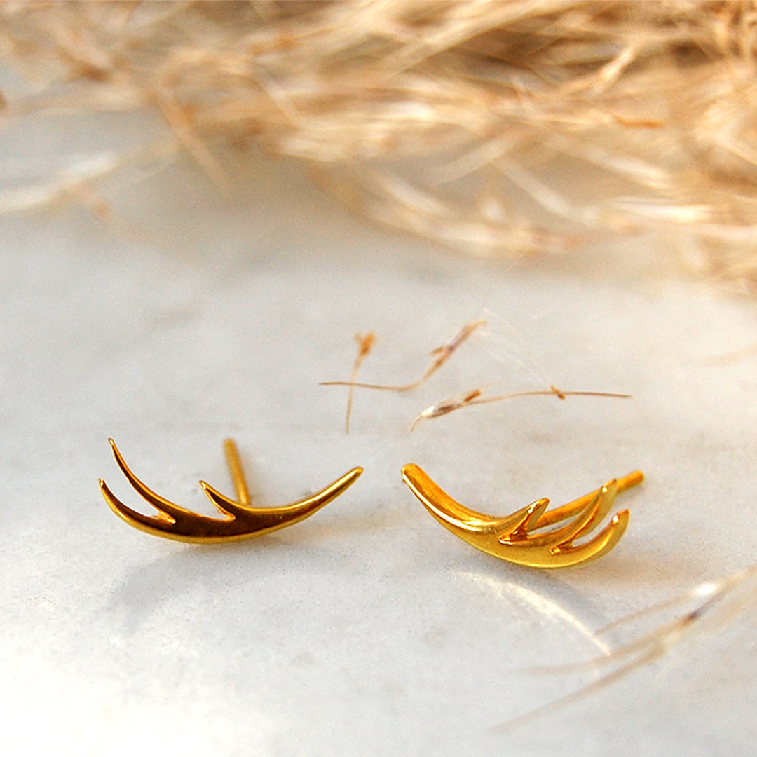 Aretes de plata con baño de oro inspirados en la mascota de Frida Kahlo