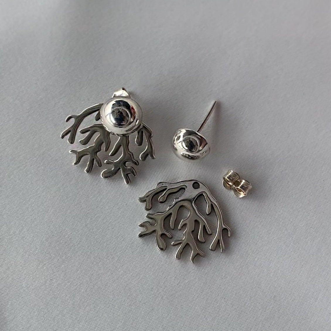 Aretes Coral Plata