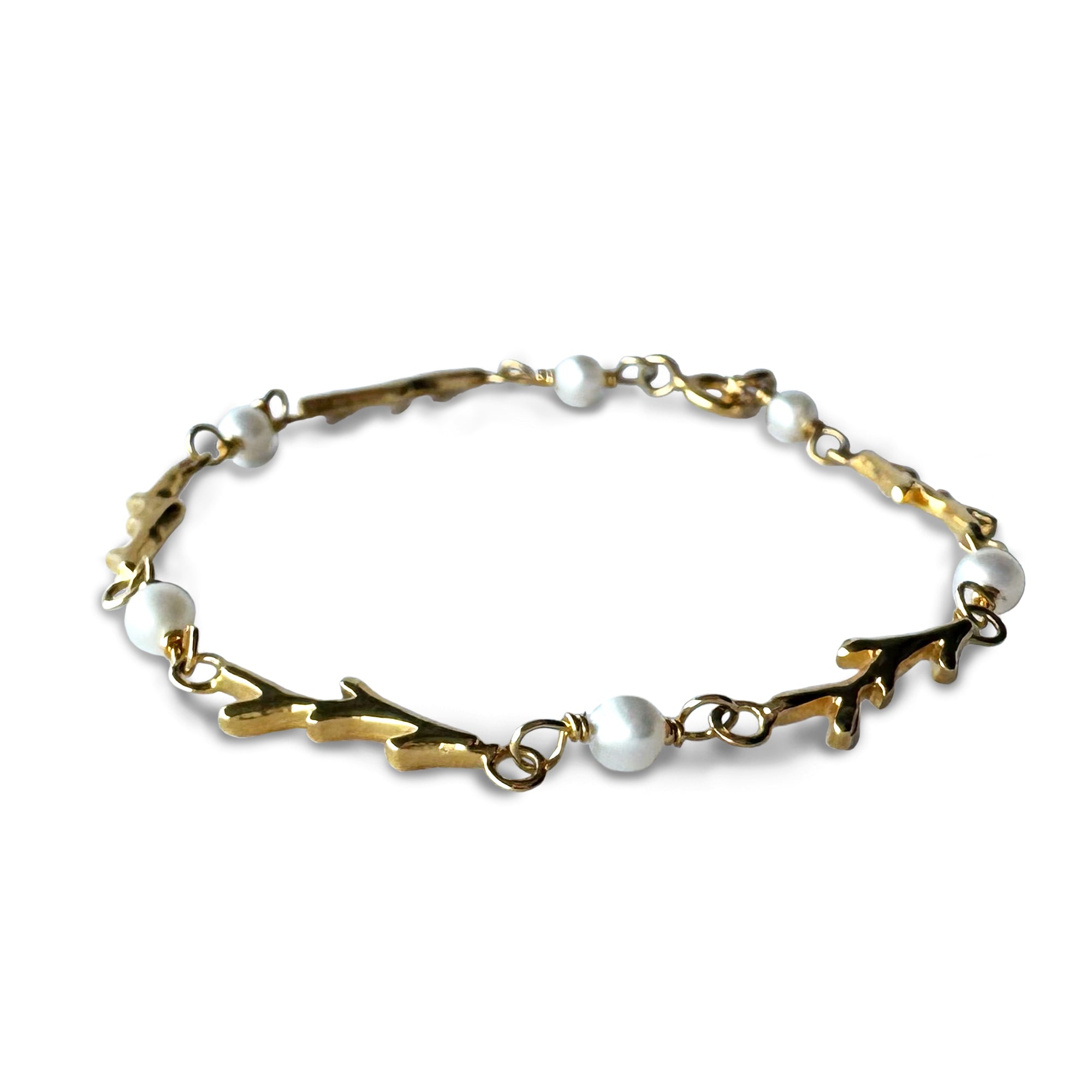 Pulsera Perla Dorado Oro