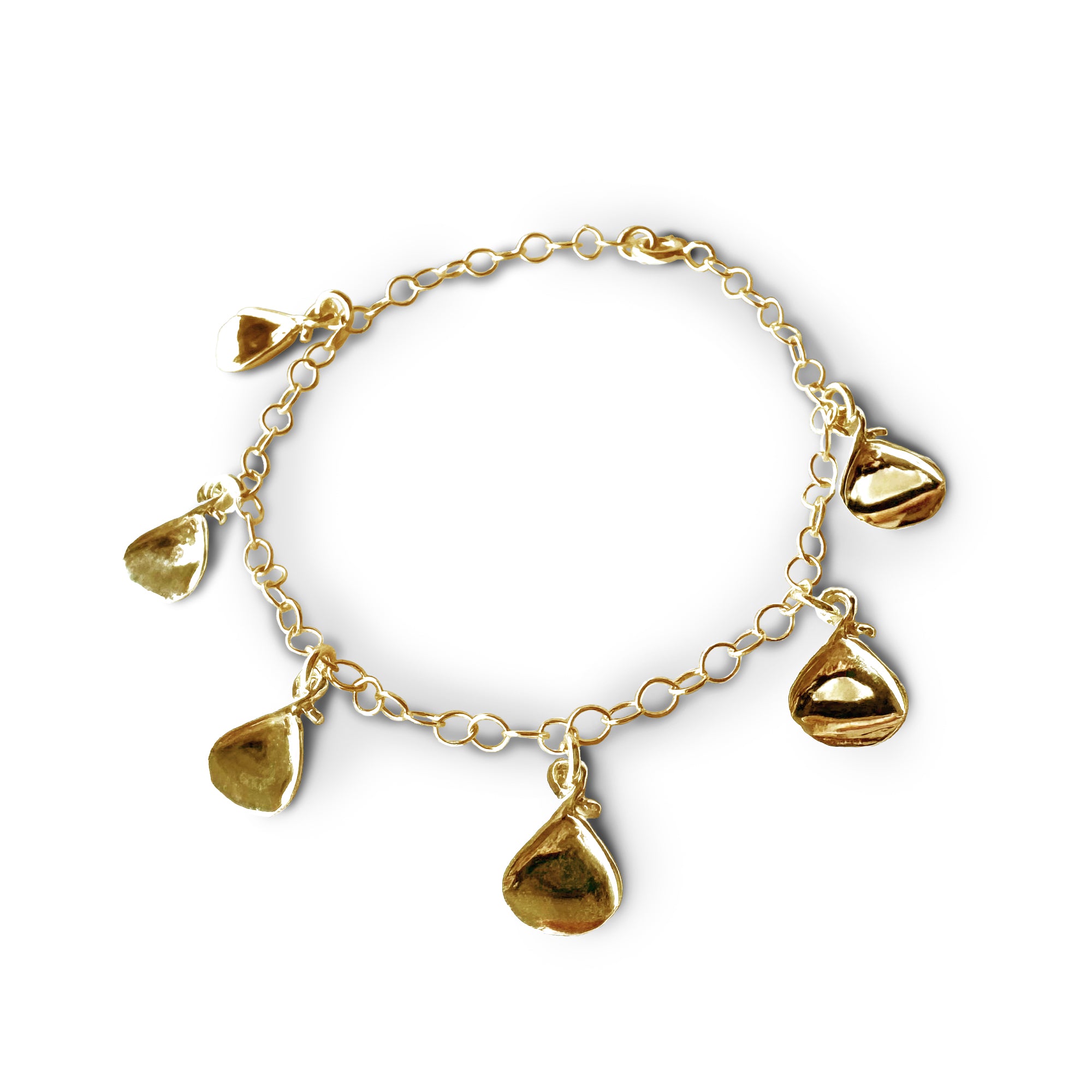 Pulsera Charms Dorados Plata Baño de Oro