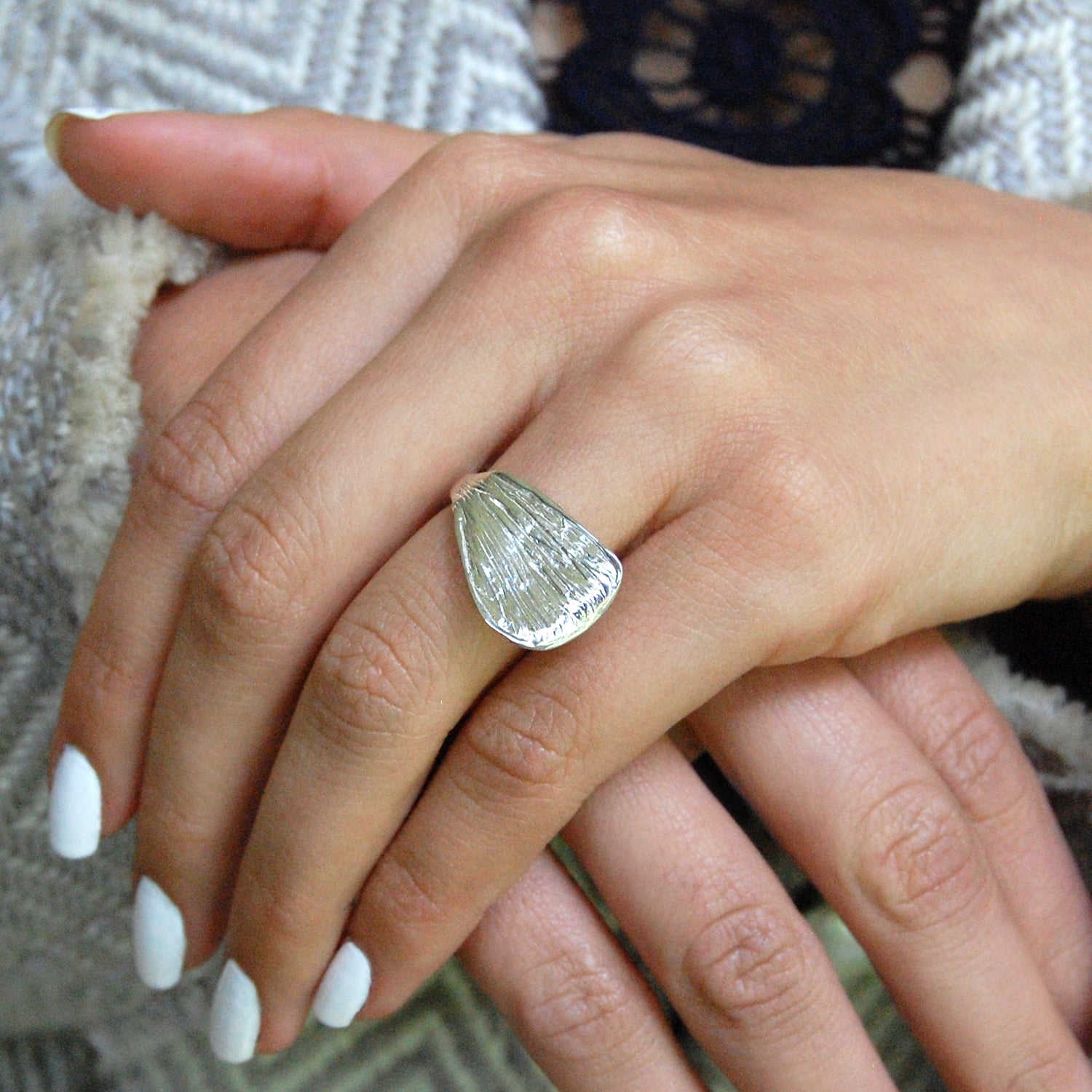 Anillo Ajustable Plata Perfecto Regalo Petalo Flor Cempasuchil