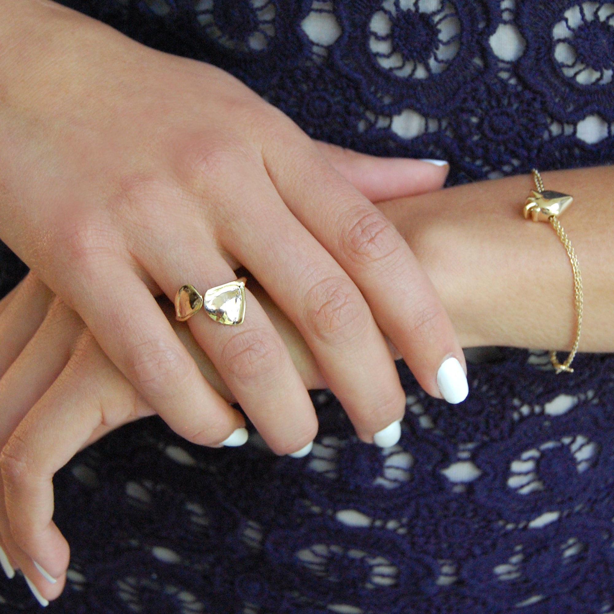 Anillo Rosa Beige Dorado