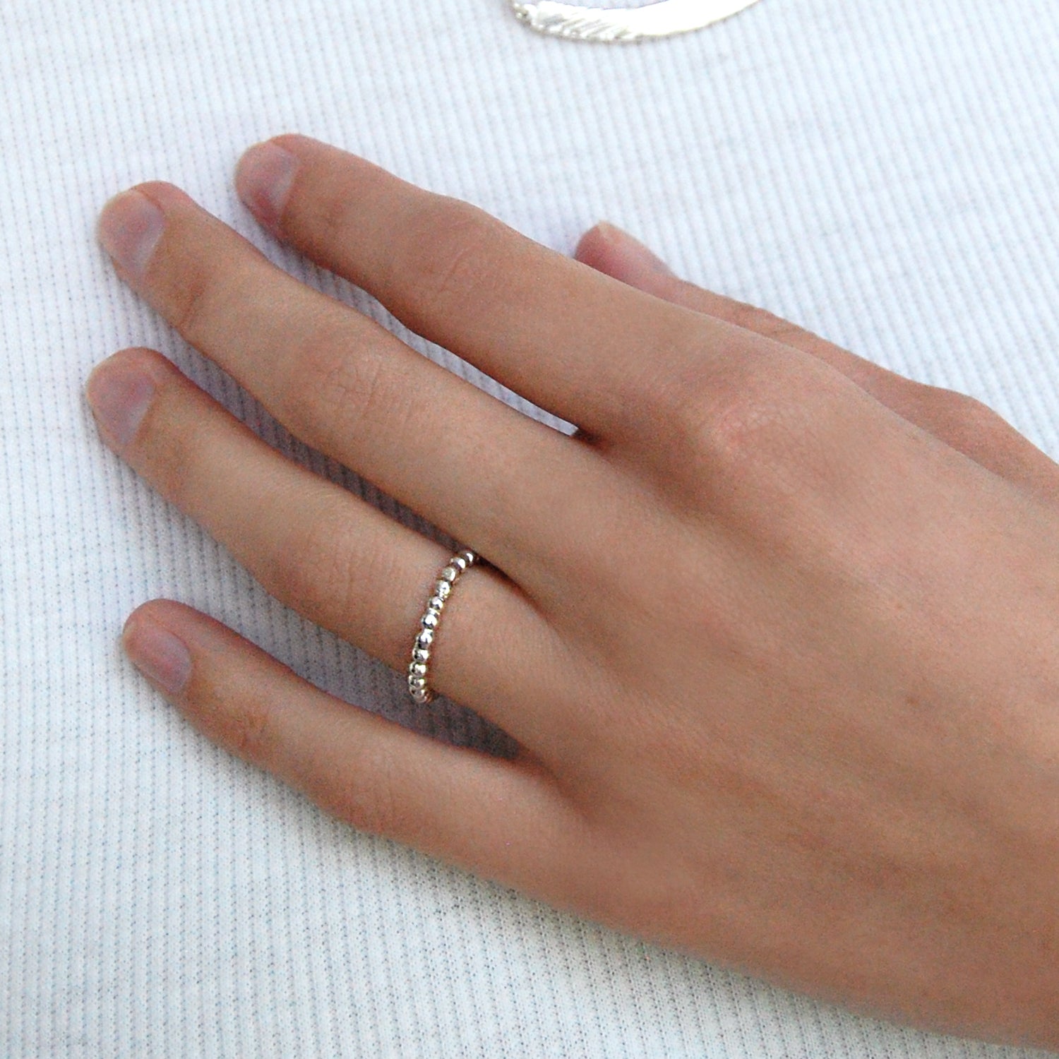 Anillo Plata Perfecto para regalo Hecho A Mano Bolitas