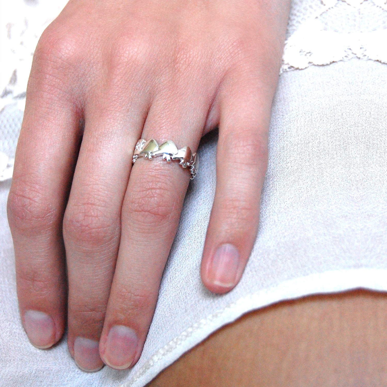 Anillo Corazón Mexicano Plata