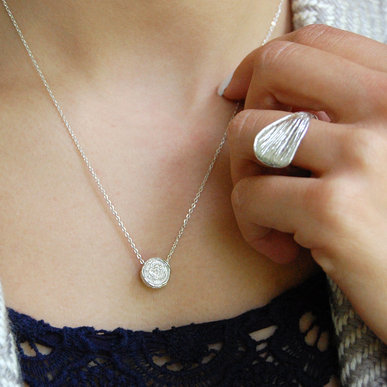 Anillo Bonito Regalo Petalo Flor Cempasuchil Plata Mexicana