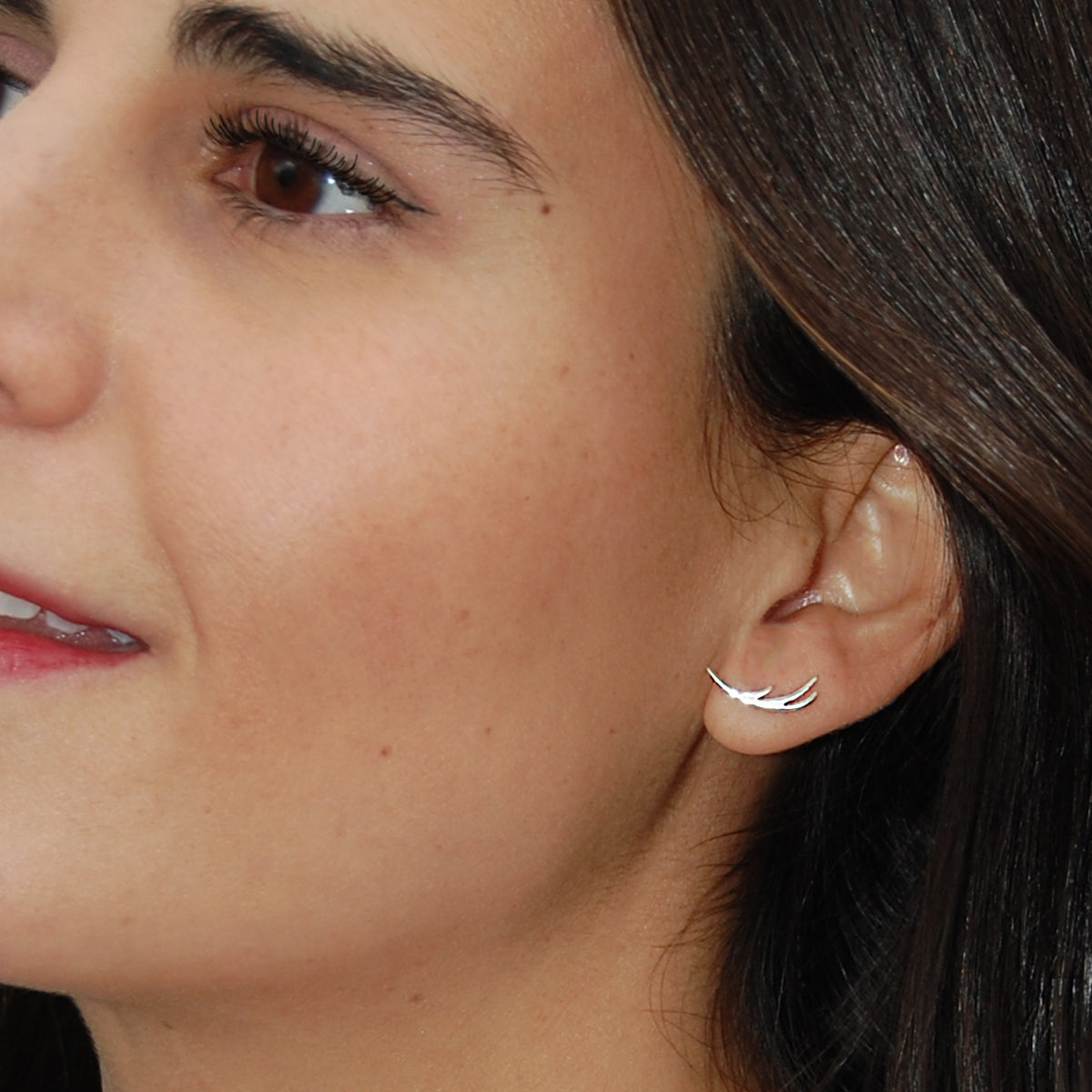 Aretes de plata con forma de astas de venado hecho a mano en México