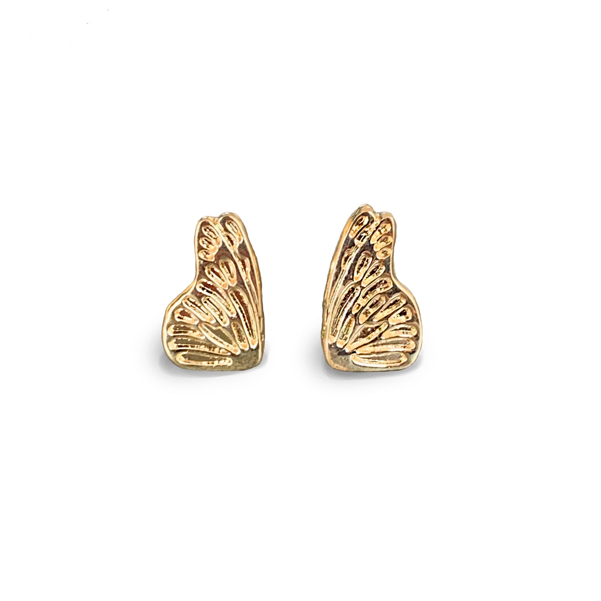 Aretes Mini Mariposa Monarca Plata Oro