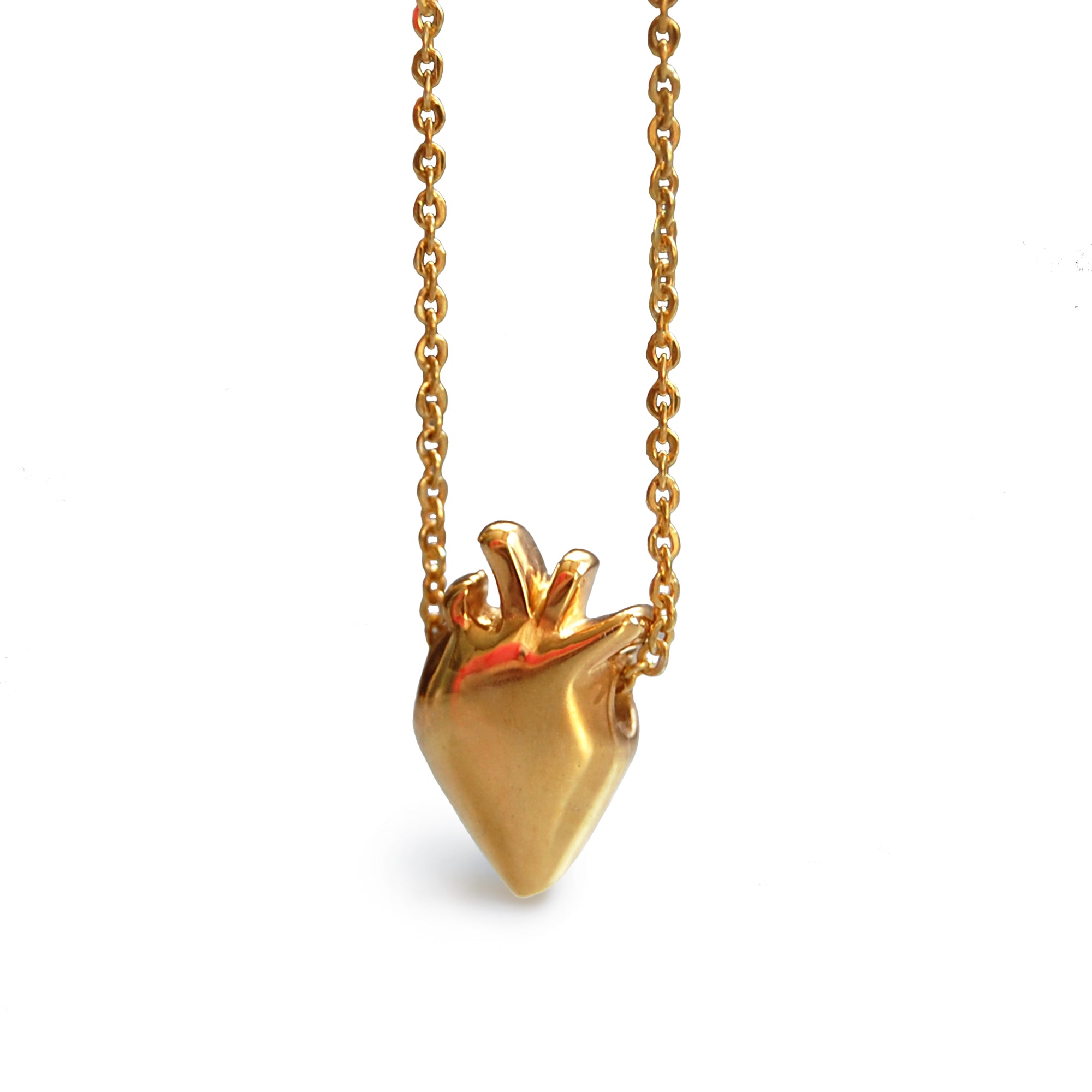 Dije Corazon Anatomico Plata con Baño de Oro