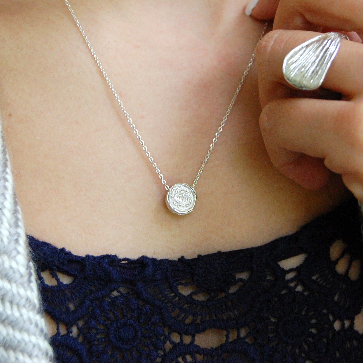 Collar Cempasúchil Plata