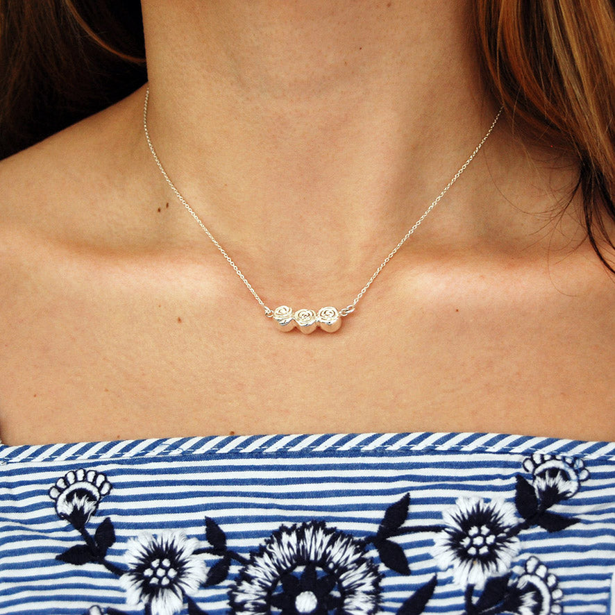 Collar Flores Mexicanas de plata mexicana .925