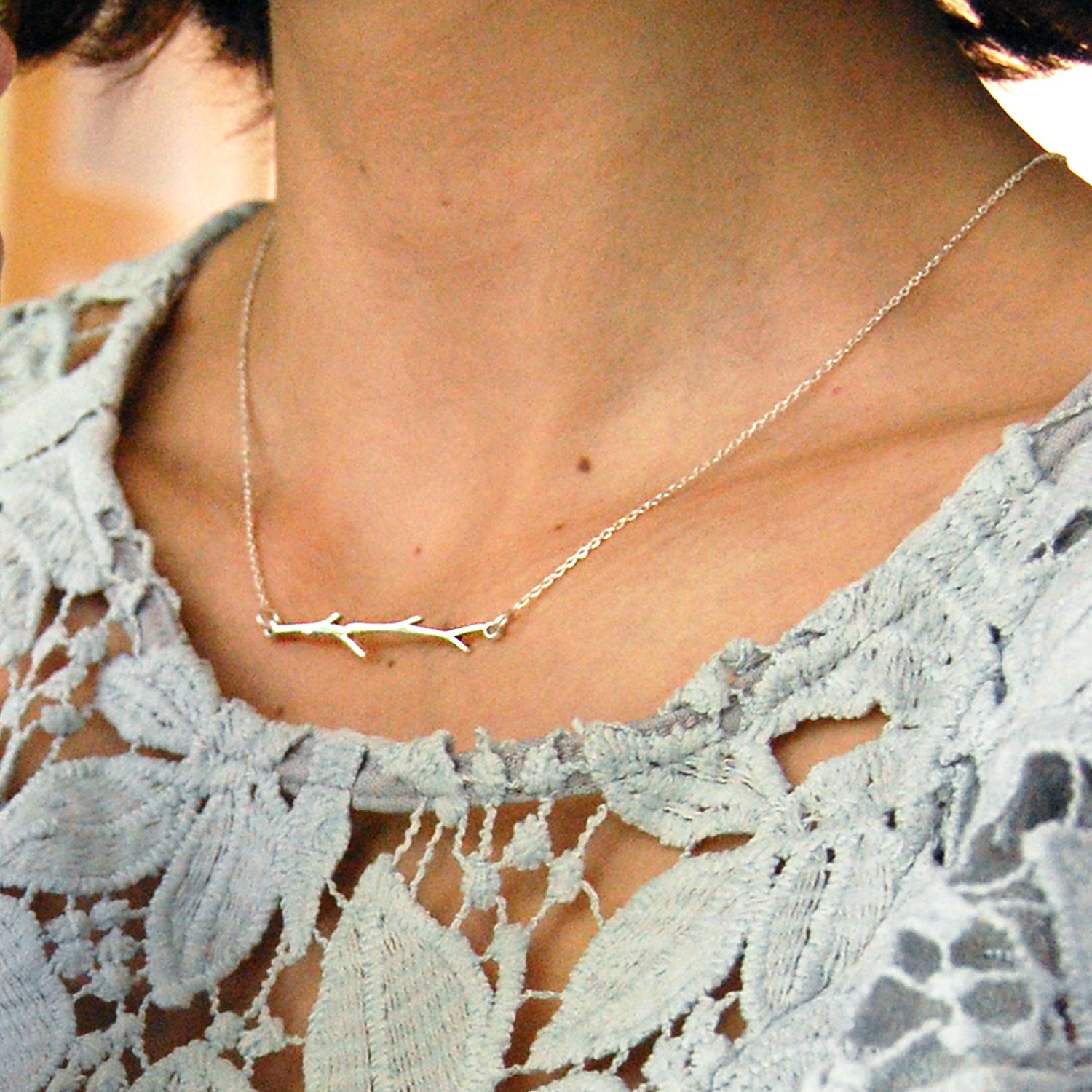 Collar Rama de Pino Michoacano Habitat Mariposa Monarca Plata de Ley