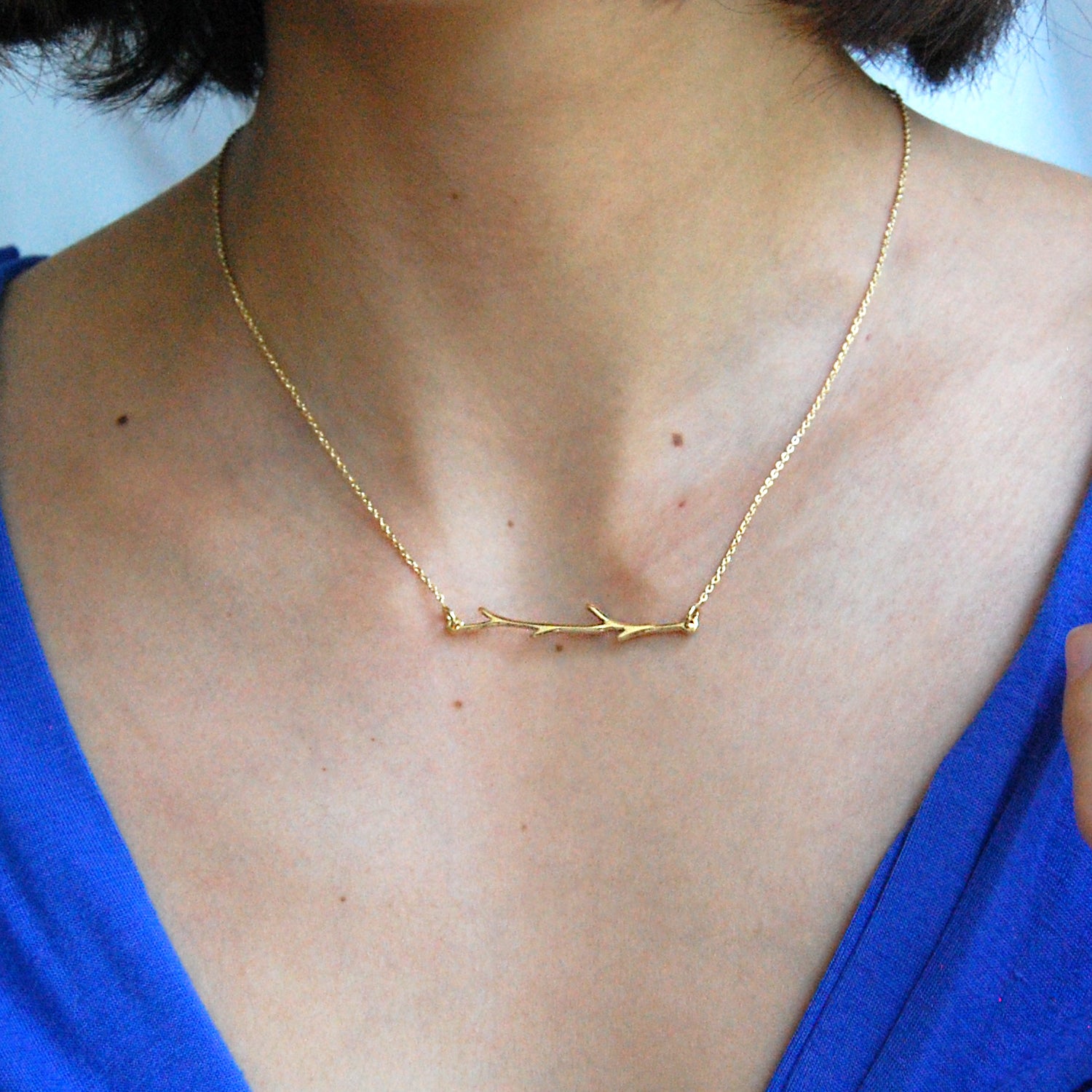 Collar Pino Michoacano Habitat Mariposa Monarca Bañado en Oro