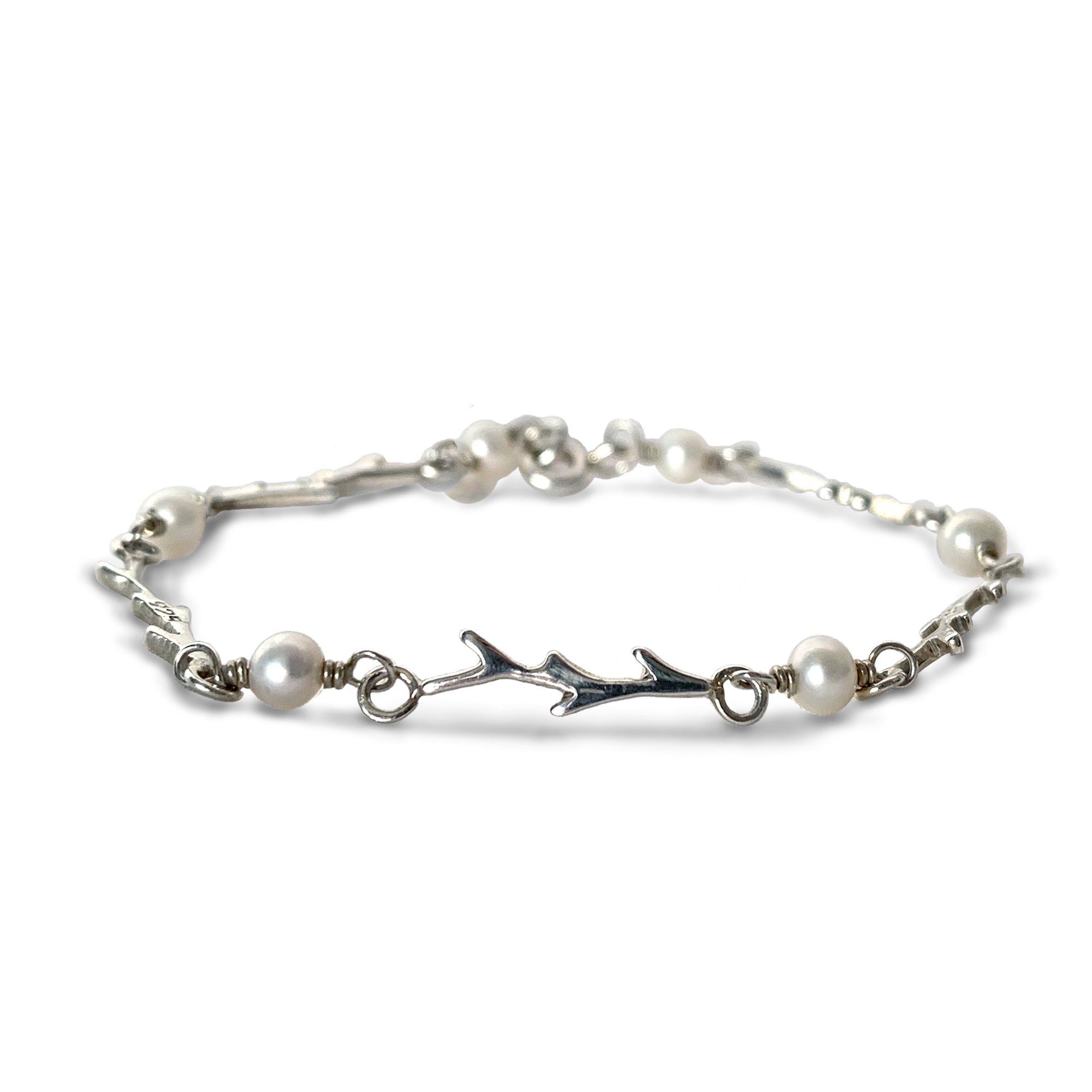 Silver Pino Michoacano Pearl Bracelet