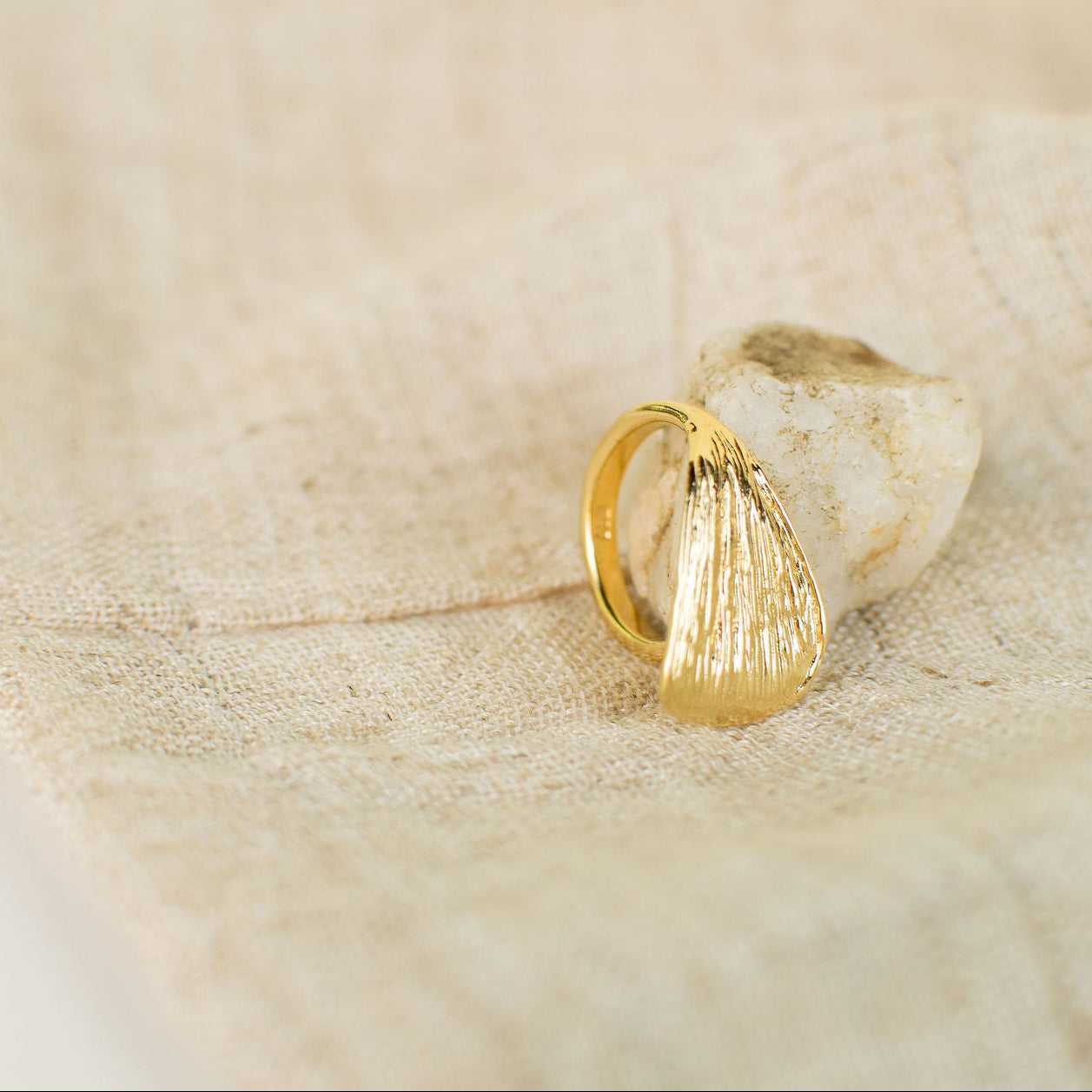 Anillo Cempasuchil Plata Baño de Oro Dia de Muertos