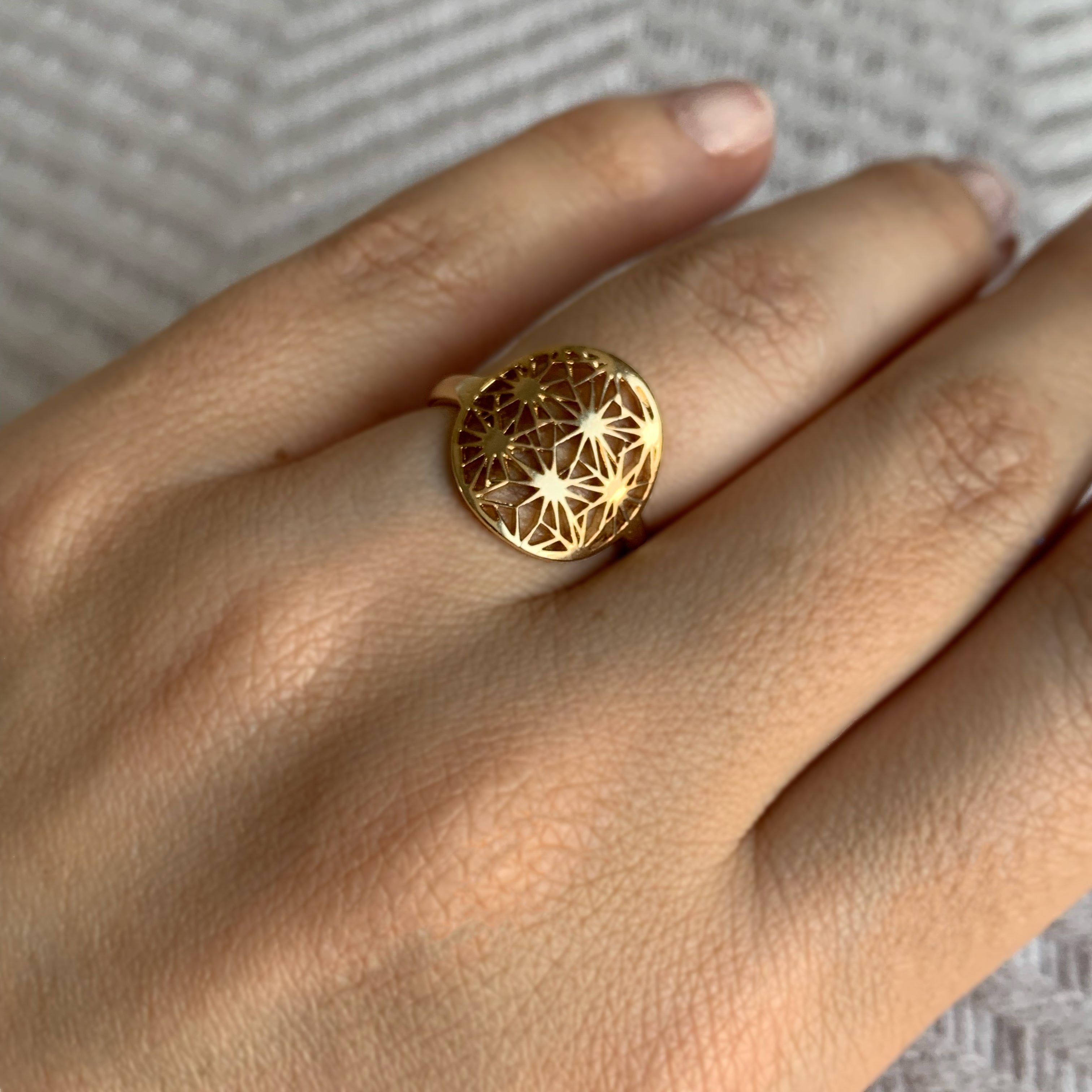 Anillo Cactus Acuña Dorado