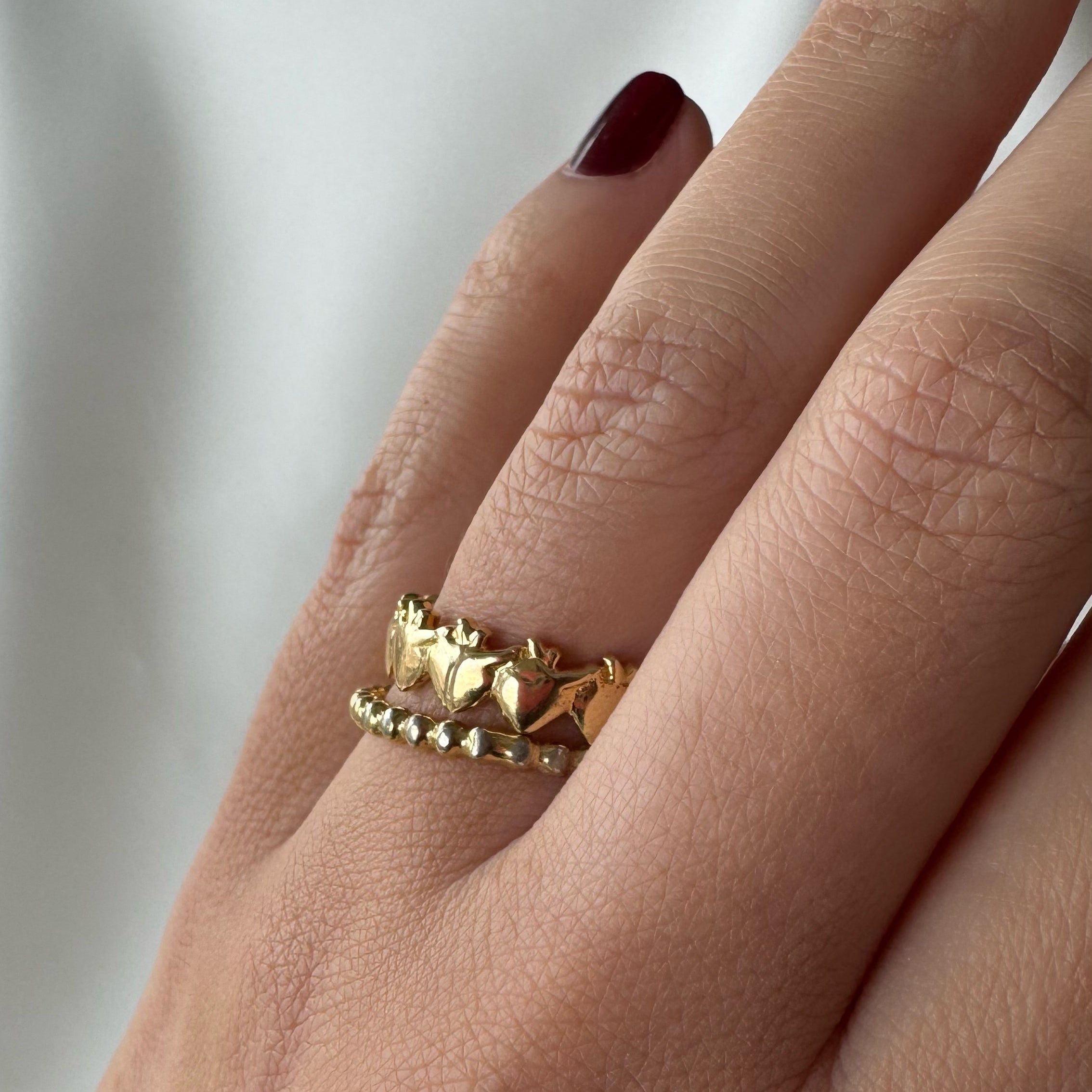 Anillo Corazon Mexicano Anatomico Dorado Plata Oro Taxco