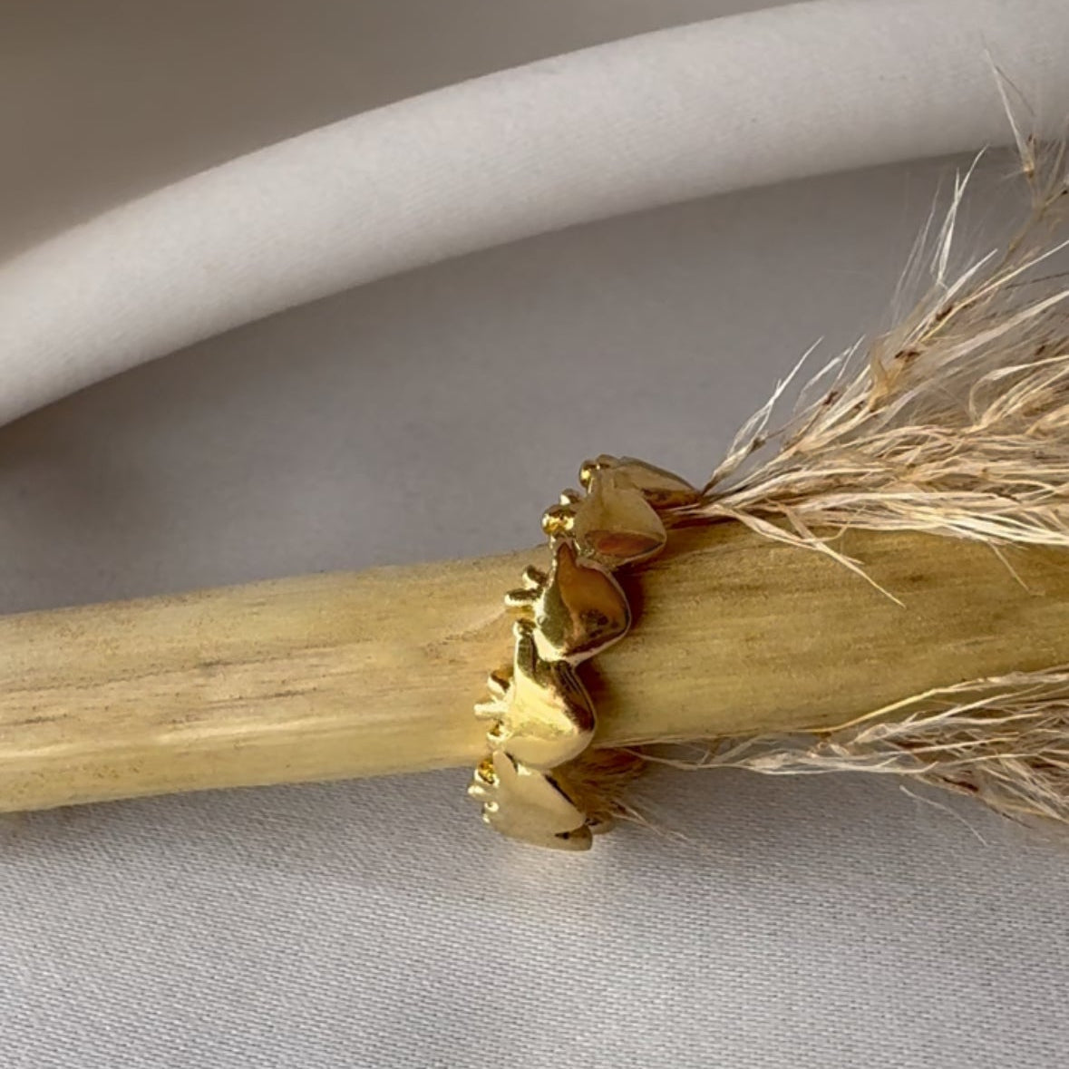 Anillo Corazon Humano Plata Chapa Oro