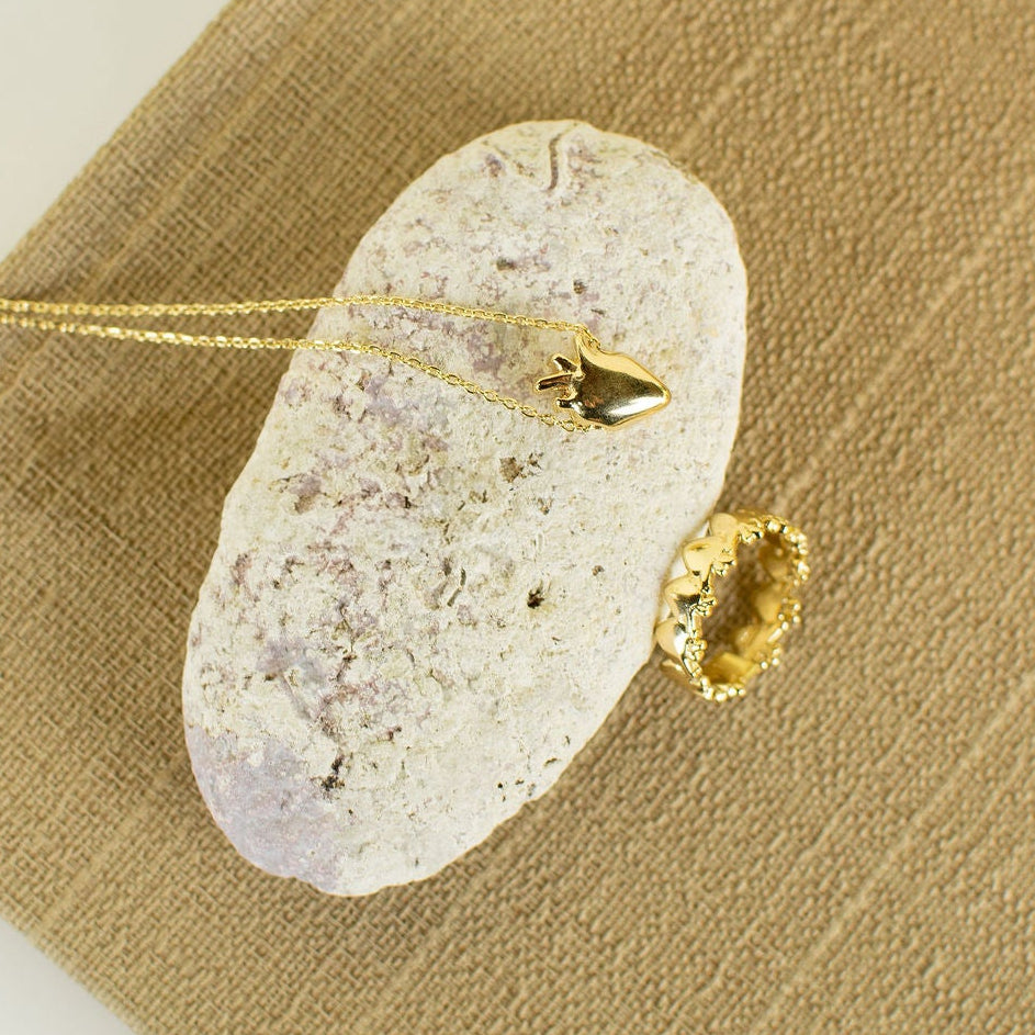 Anillo Corazón Mexicano Dorado