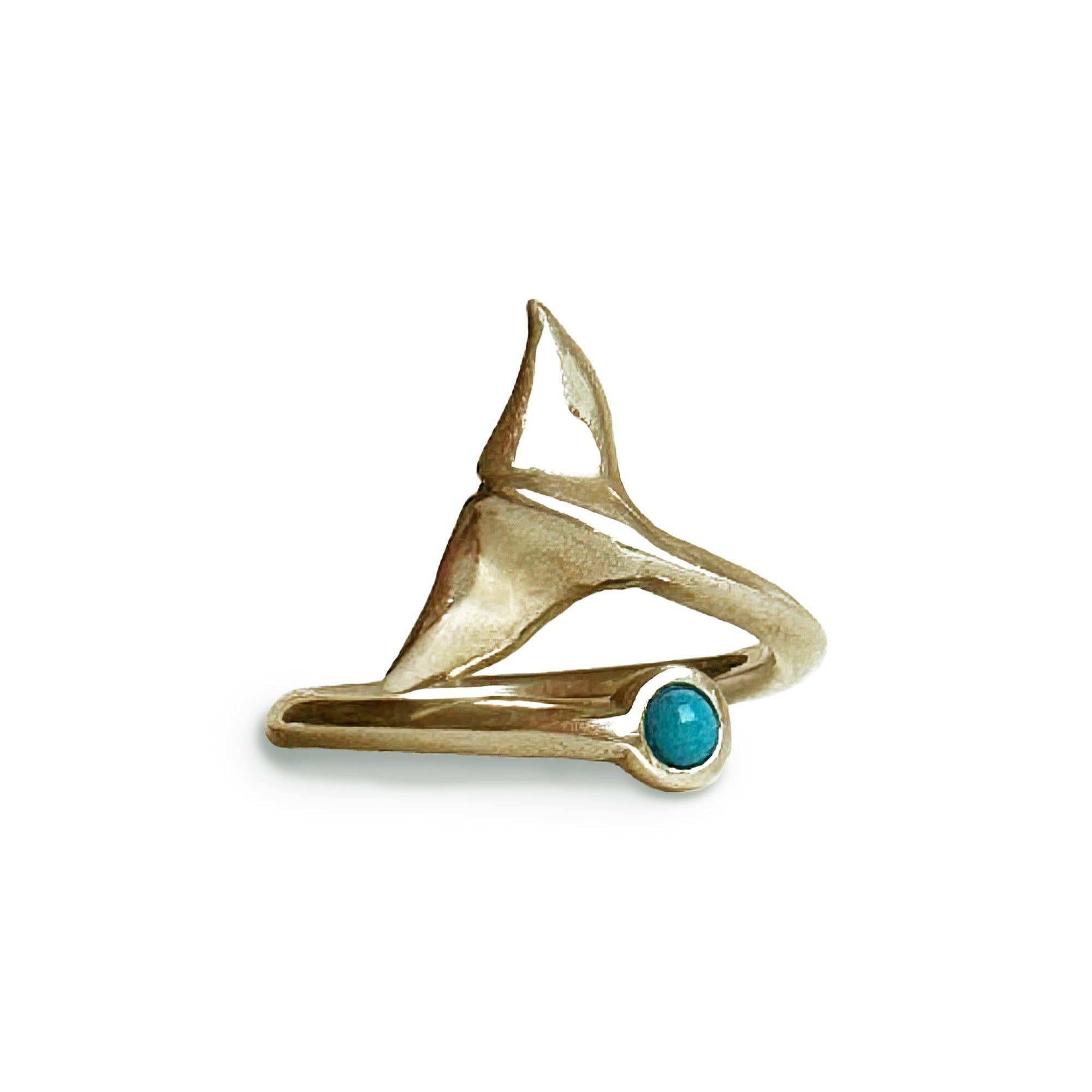 Anillo cola de ballena plata chapa de oro