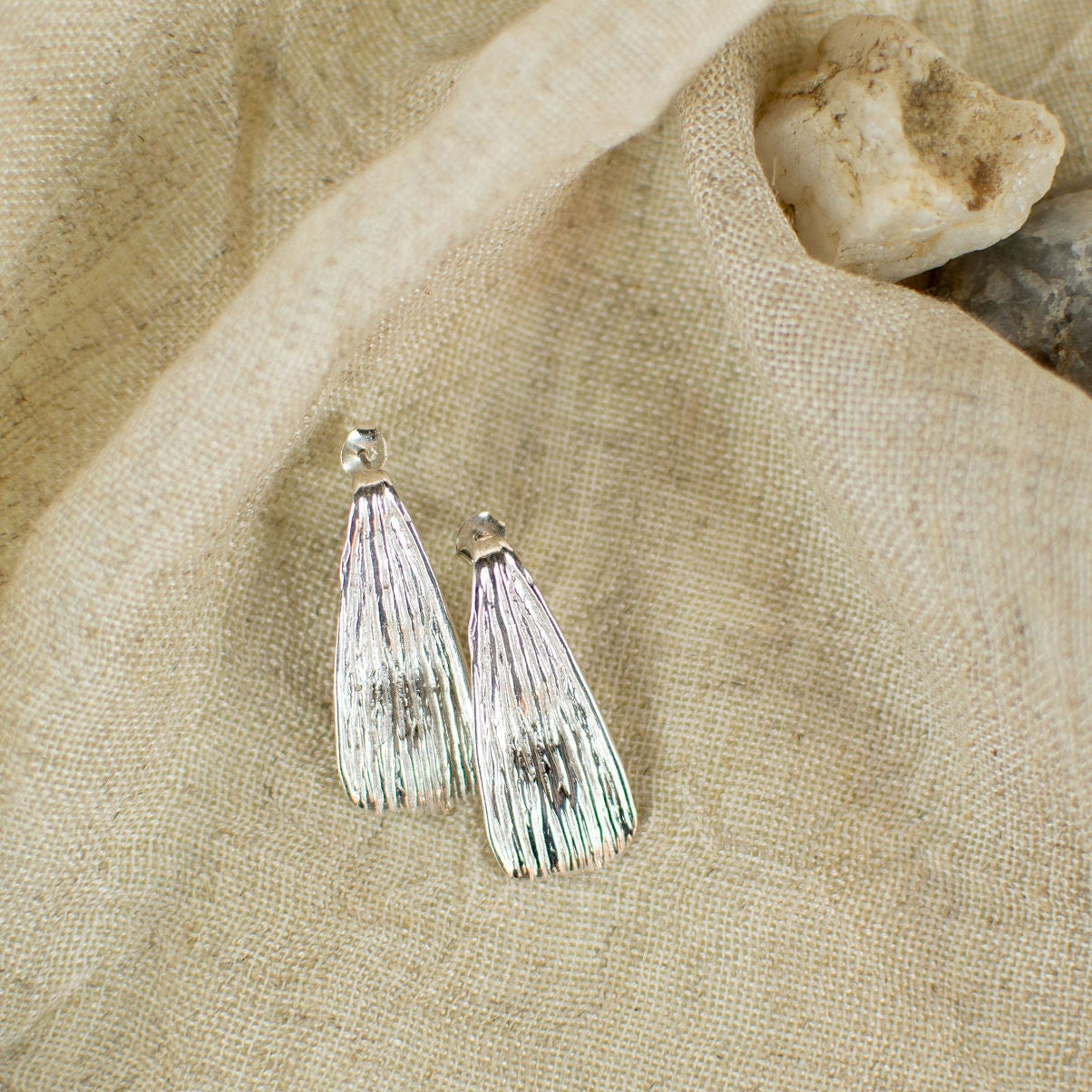 Aretes Largos de Plata Hechos a Mano en Mexico