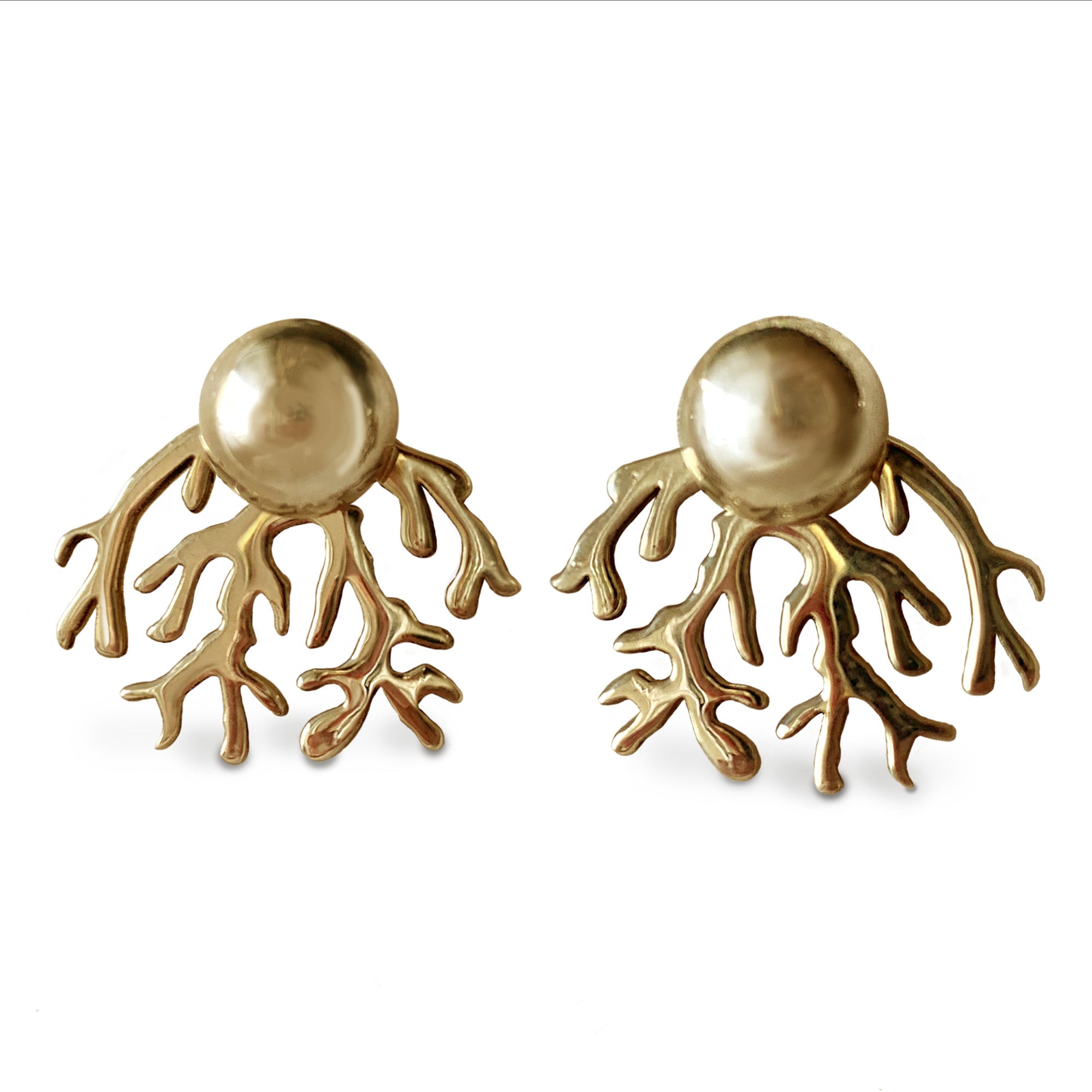 Aretes Coral Dorado