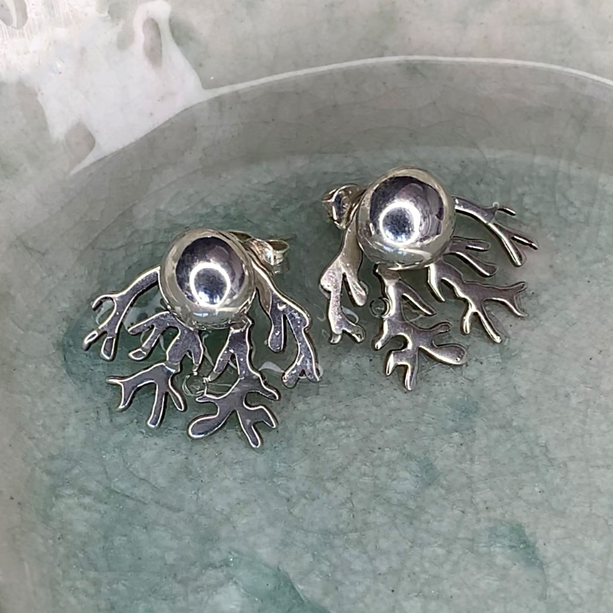 Aretes Coral Plata