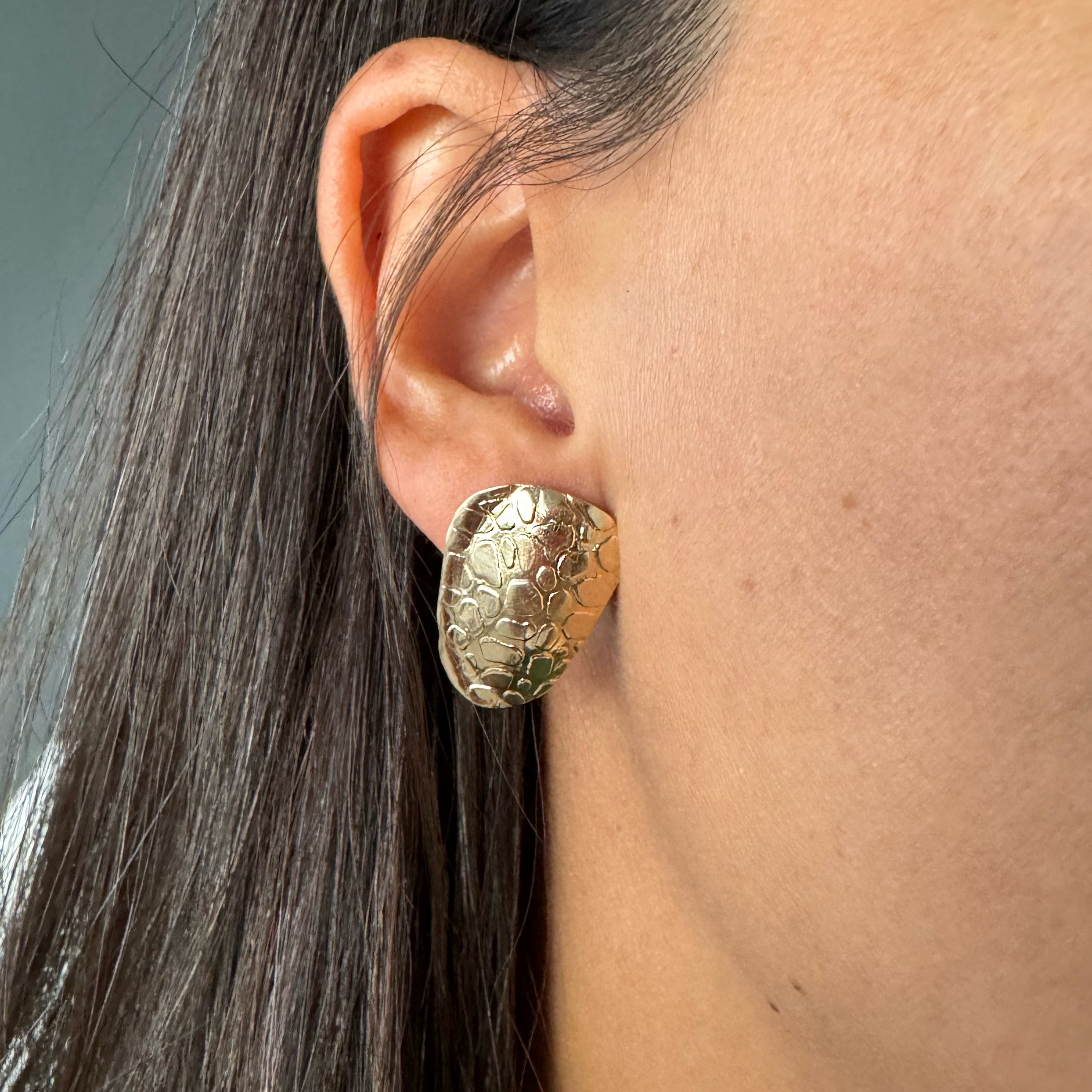 Aretes Largos dos en un ligeros plata dorado