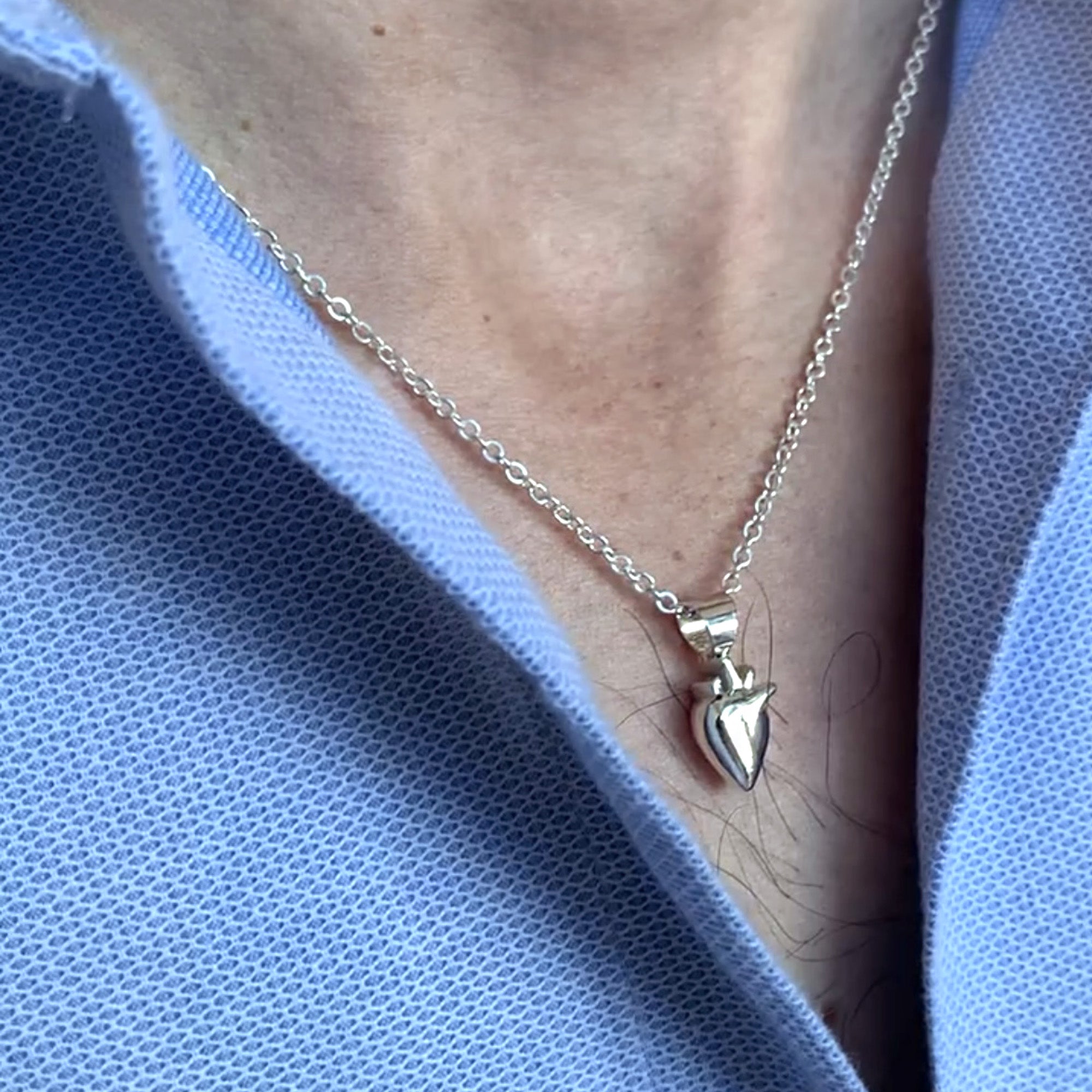 Cadena Hombre Plata Corazon 