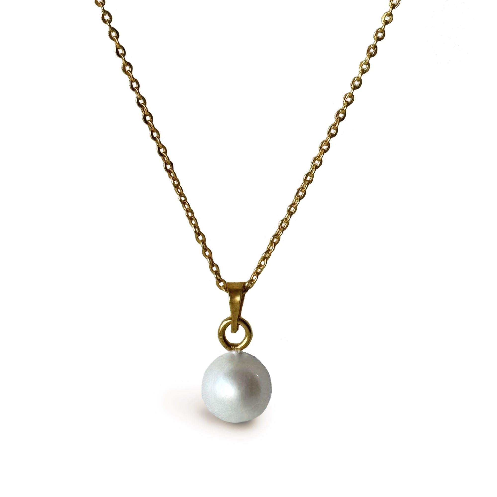 Collar Crisálida Perla Dorado