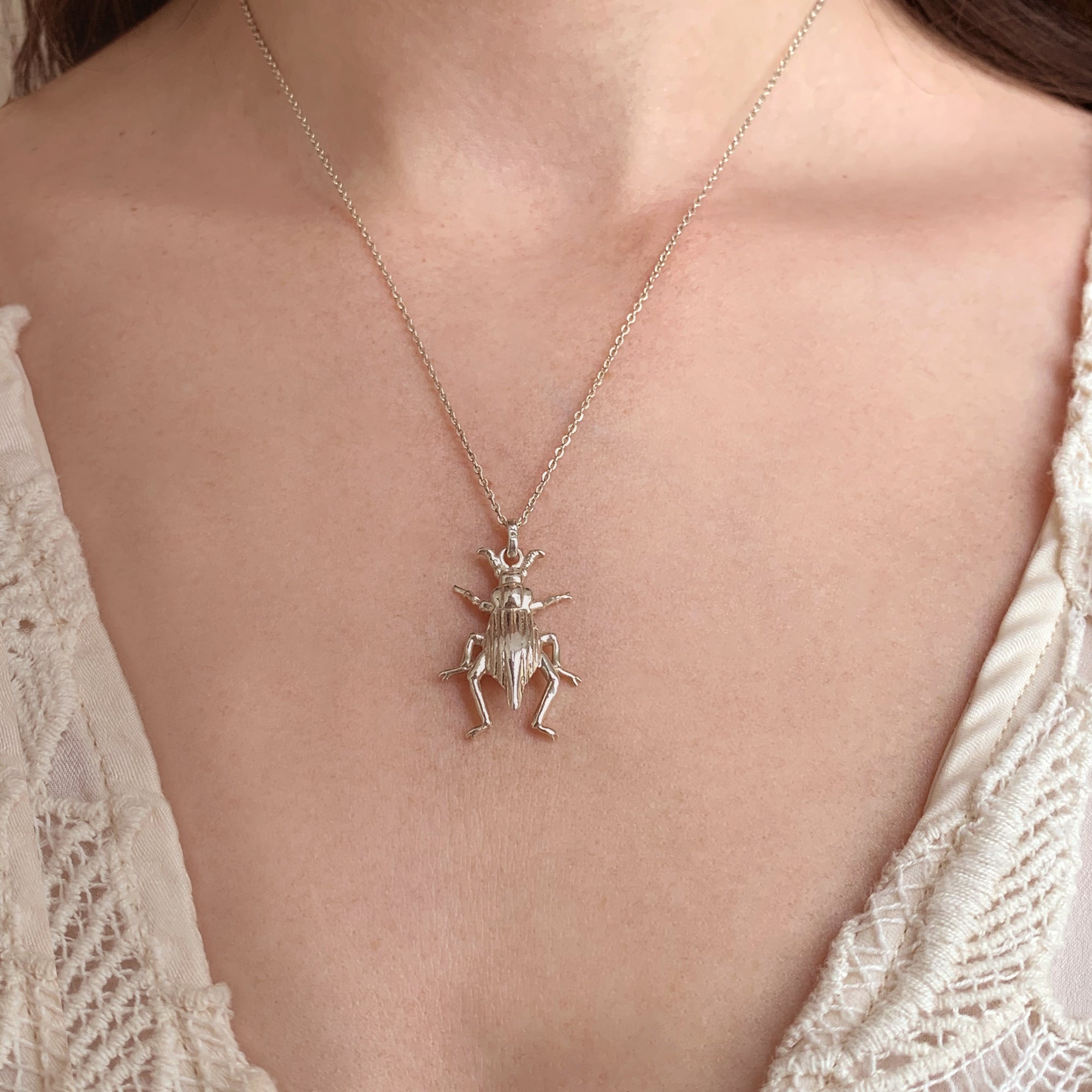 Collar Escarabajo Pinacate Plata de Ley Taxco Joyeria Artesanal