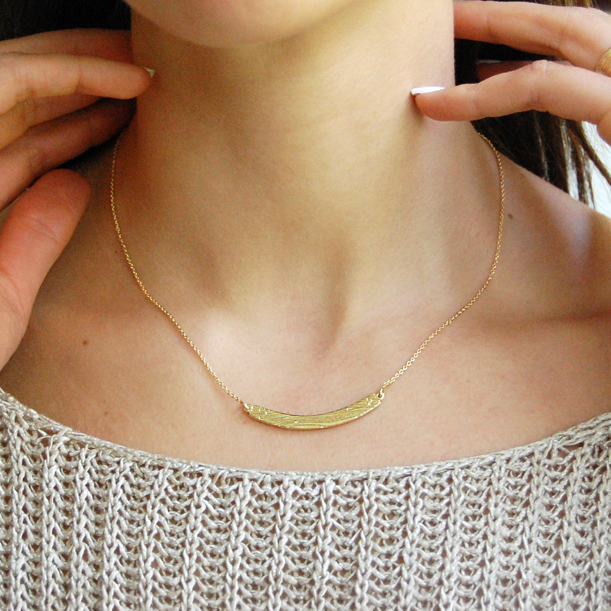 Collar Chinampa Joyeria Plata con baño de oro 14 quilates Joyeria Moderna