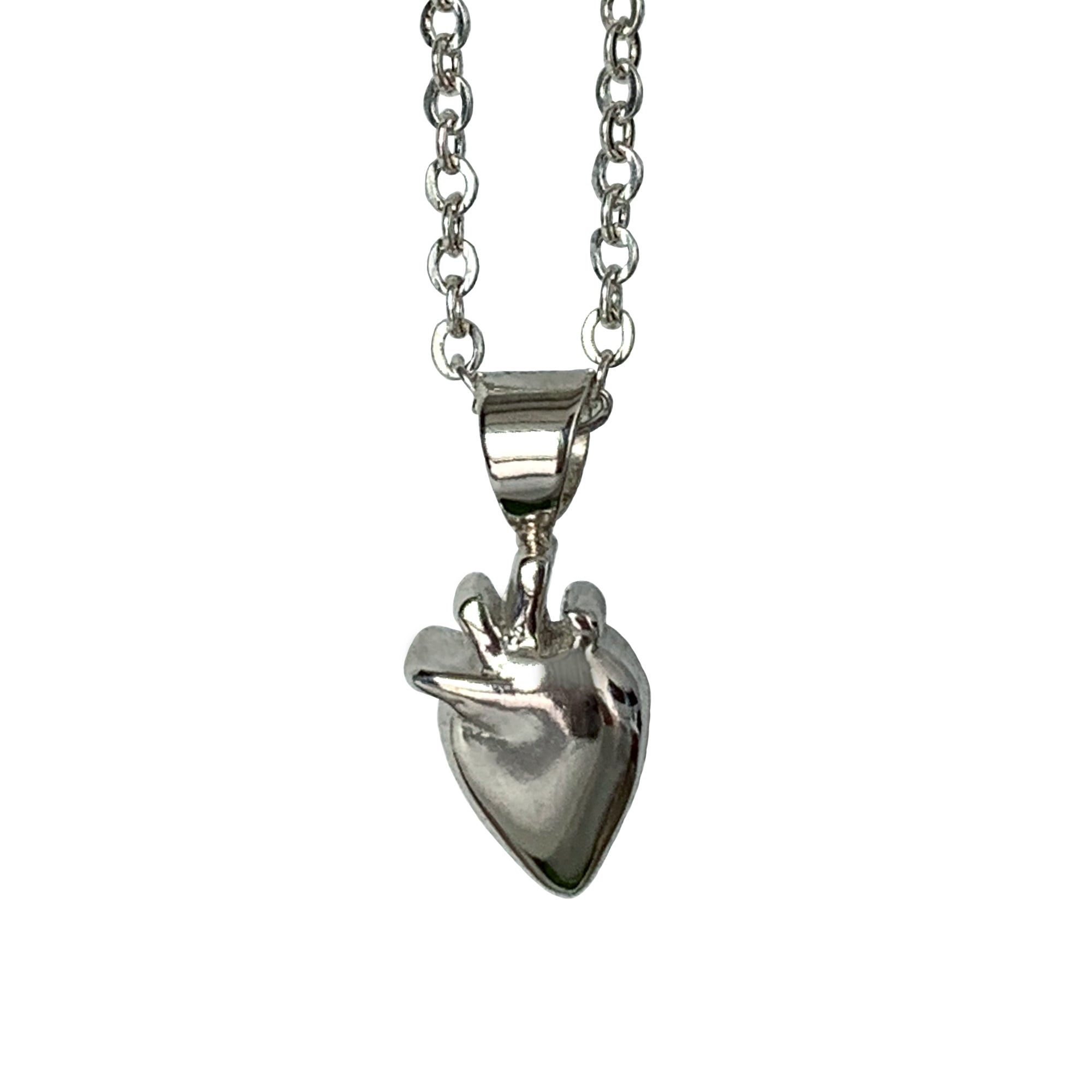 Collar Corazón Anatómico Plata de cadena gruesa