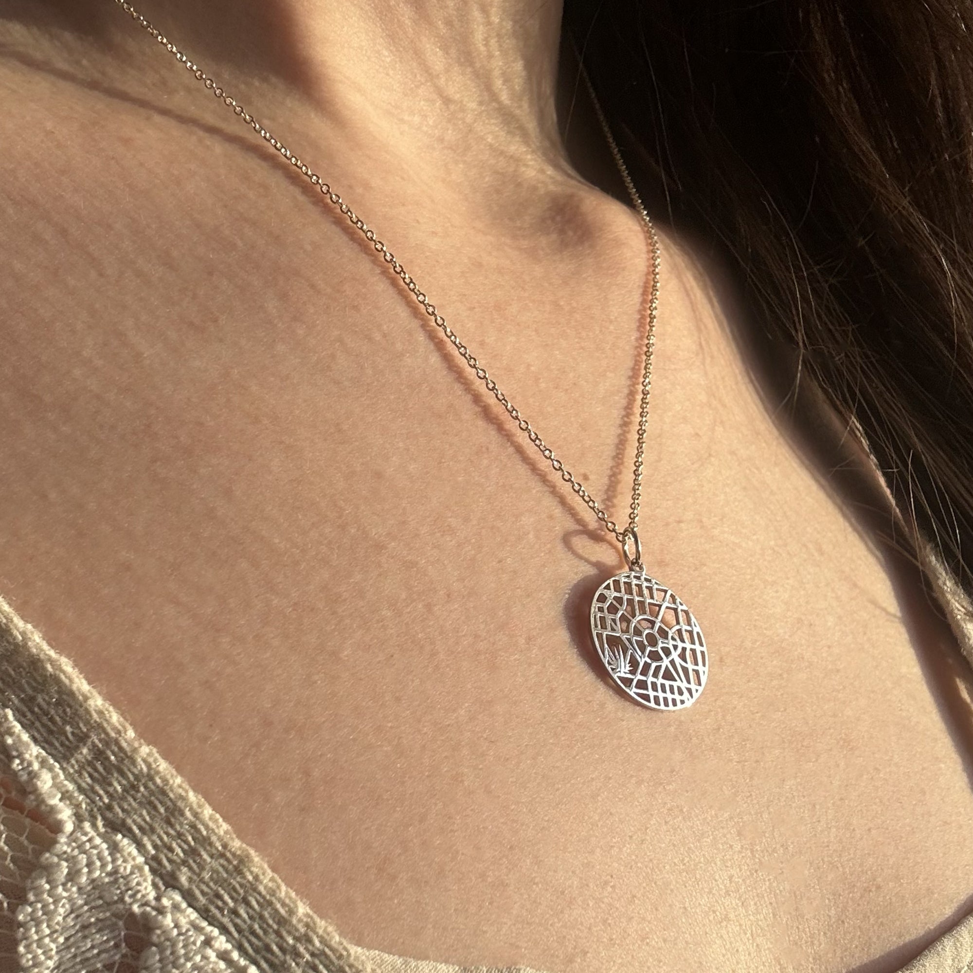 Mapa de Guadalajara Mexico Collar Plata