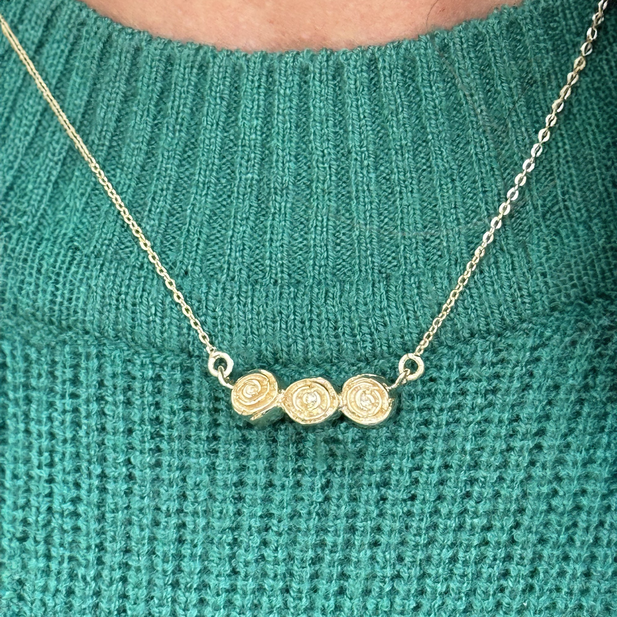 Collar Flores Frida Plata Mexicana Oro 24k