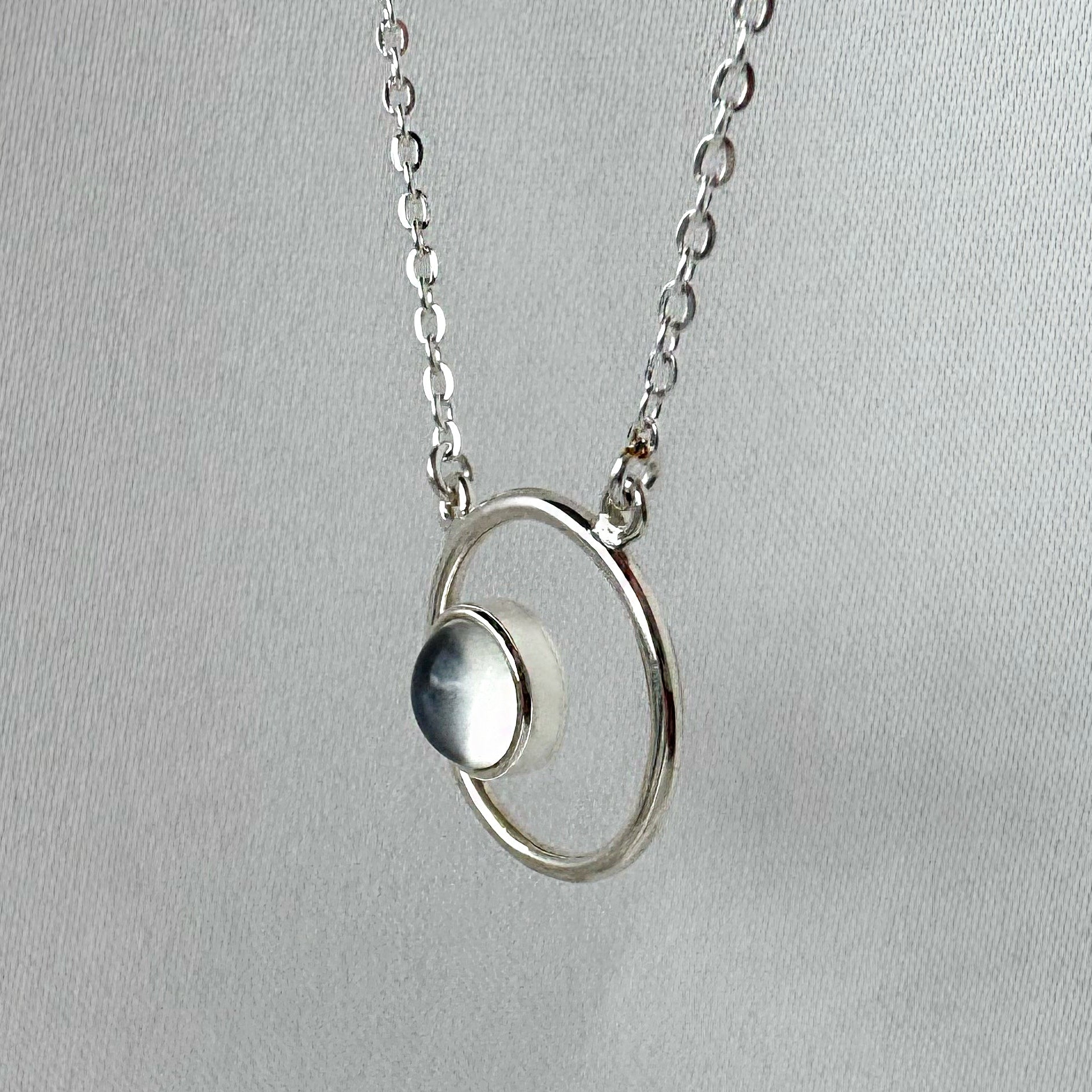 Collar Piedra Luna Semipreciosa Plata de Ley Taxco Artesanal