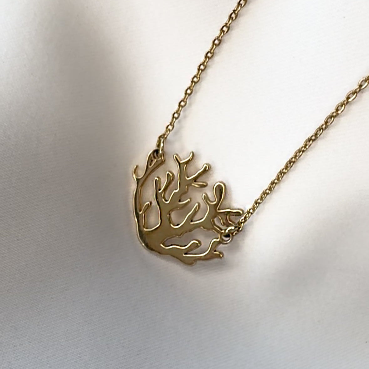 Dije Forma Coral Plata Chapa de Oro 