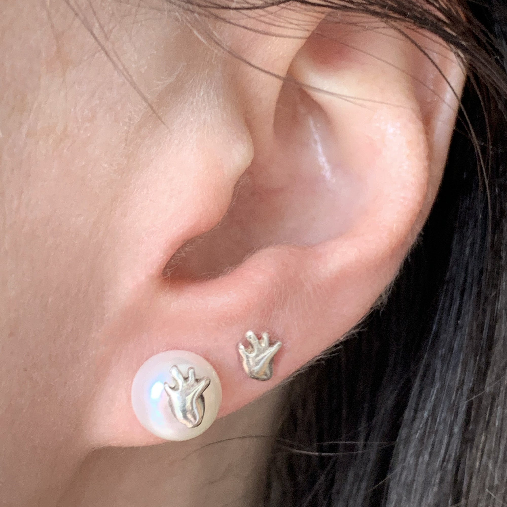 Silver Corazón Mexicano Mini Earrings