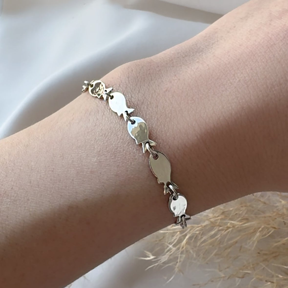 Pulsera Pescaditos Plata Mexicana Hecha A Mano