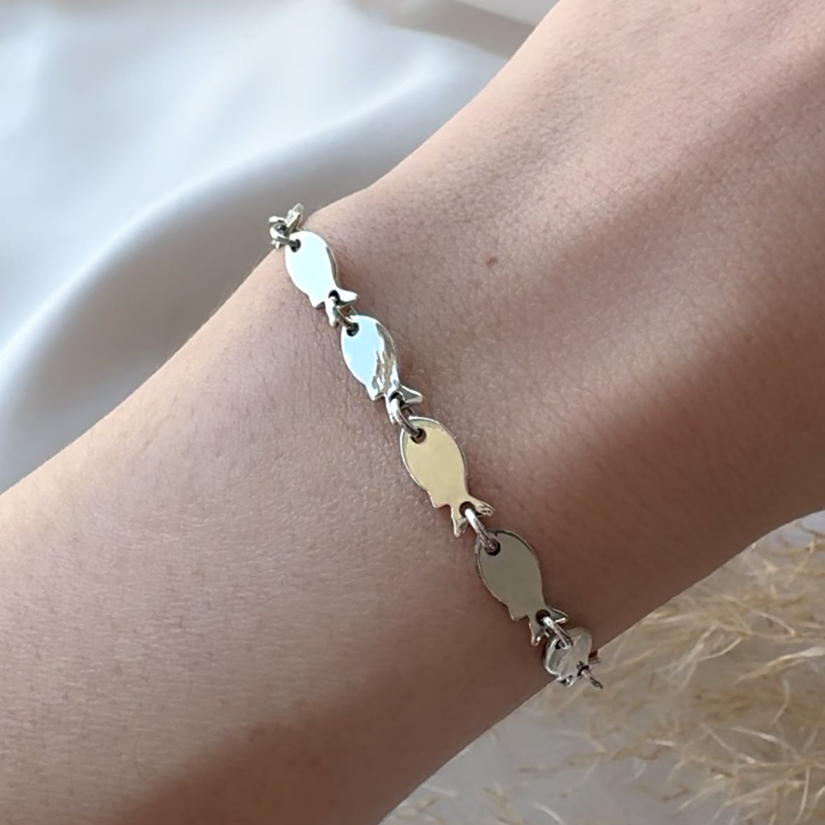 Brazalete Plata Pescado Mexicano Artesanal