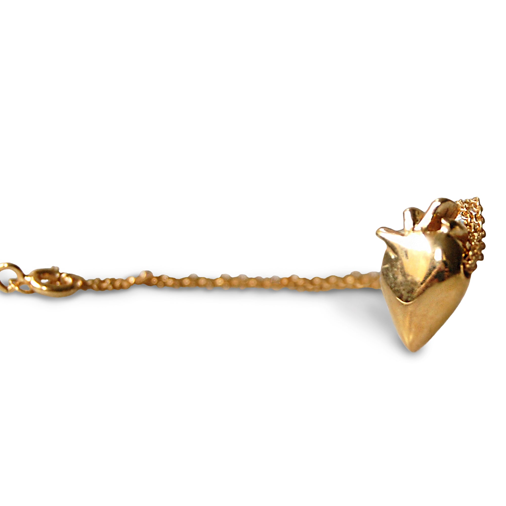 Pulsera Corazon Anatomico baño de oro plata mexicana
